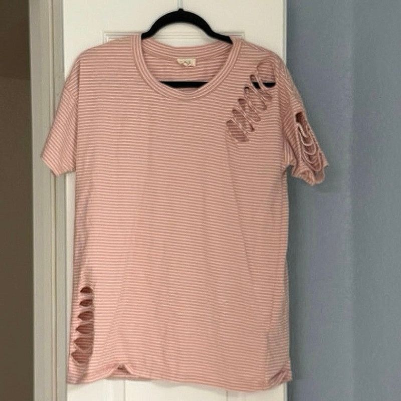 Other POL Distressed Striped Tee Size S / US 4 / IT 40 - 2 Thumbnail
