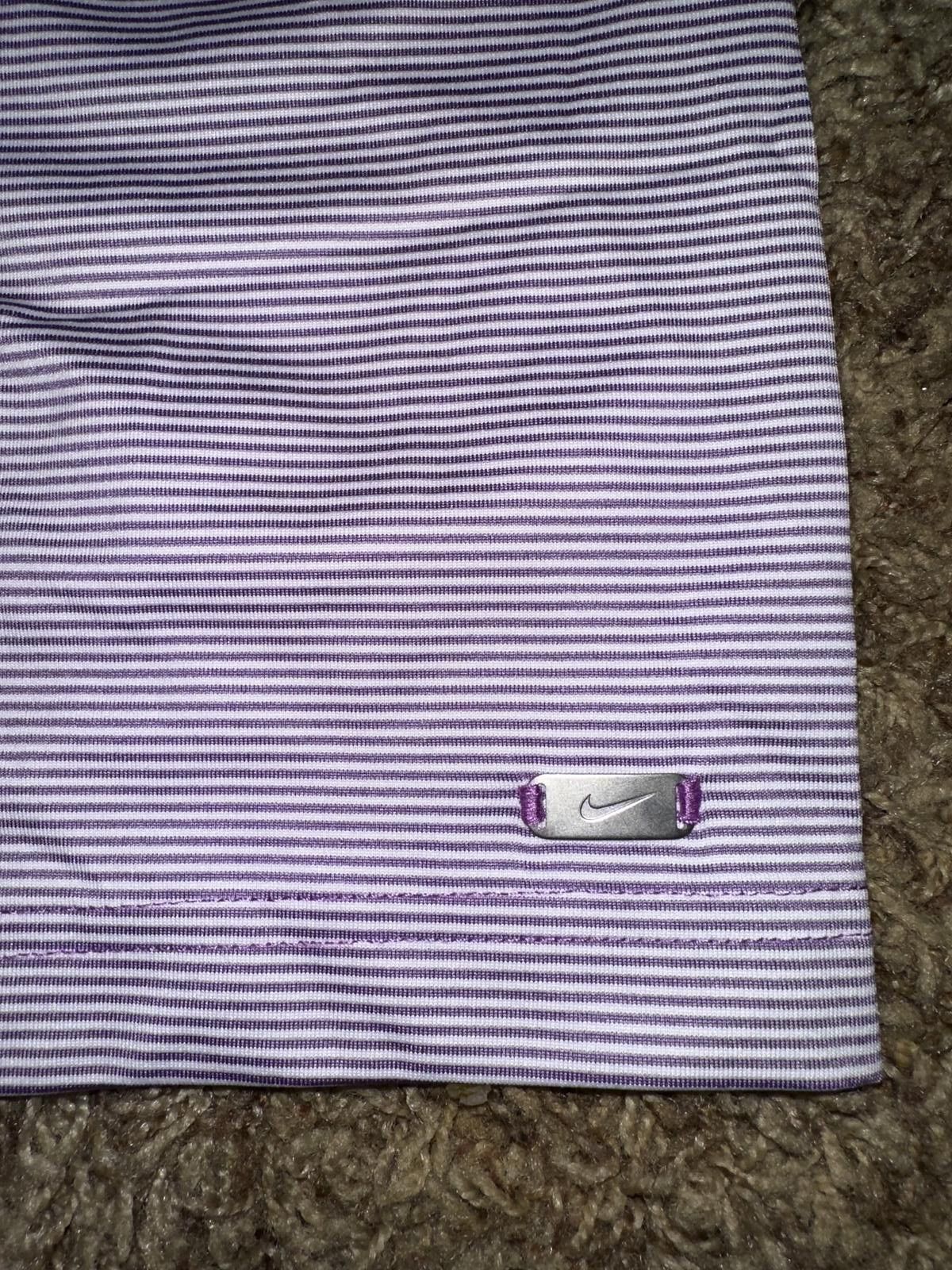 Nike Nike Dri-FIT Player Plum/White Striped Golf Polo Shirt Size US XXL / EU 58 / 5 - 3 Thumbnail