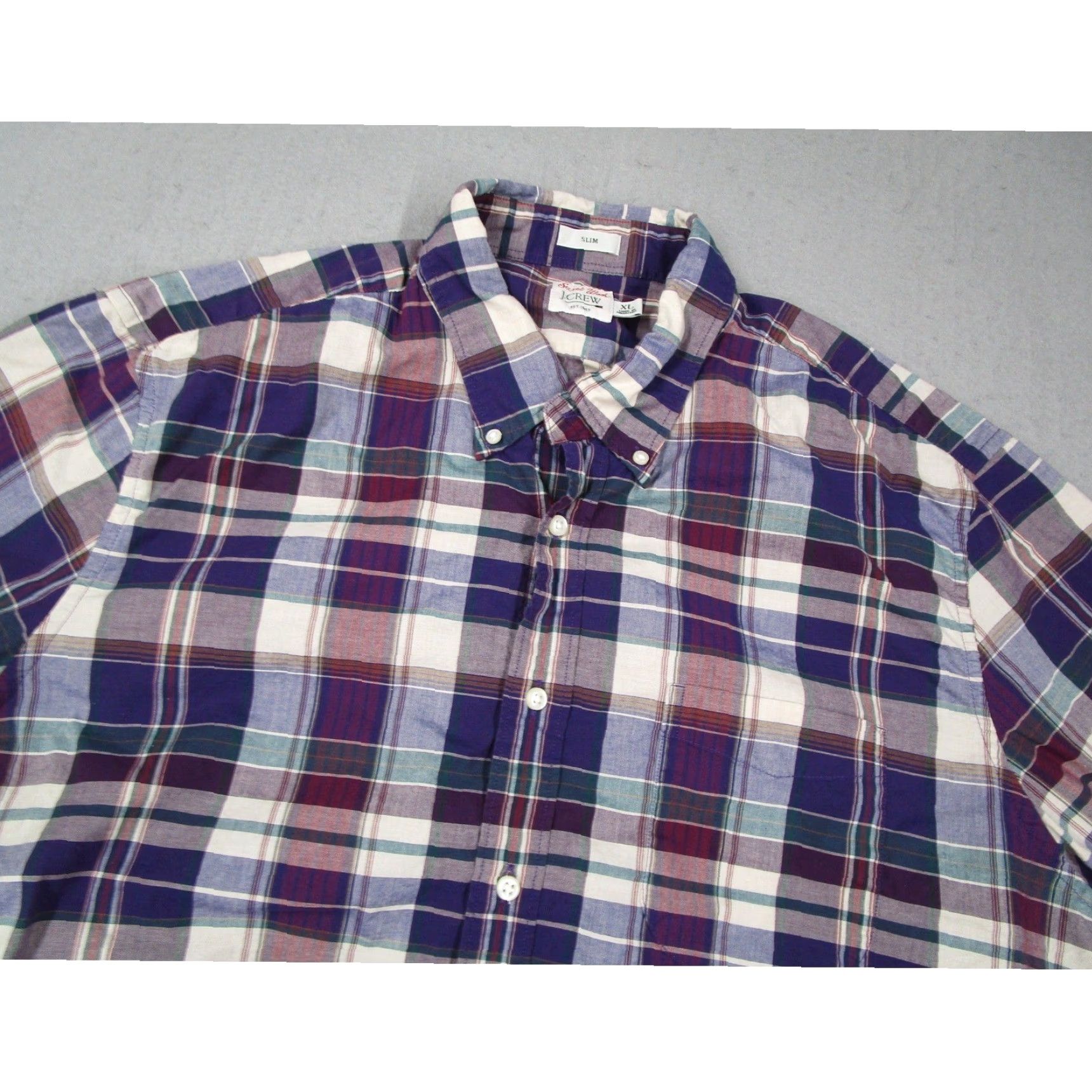 J.Crew J.Crew Secret Wash Slim Fit Plaid Button Down Shirt Mens XL Purple BN127 Oarsman Size US XL / EU 56 / 4 - 2 Thumbnail