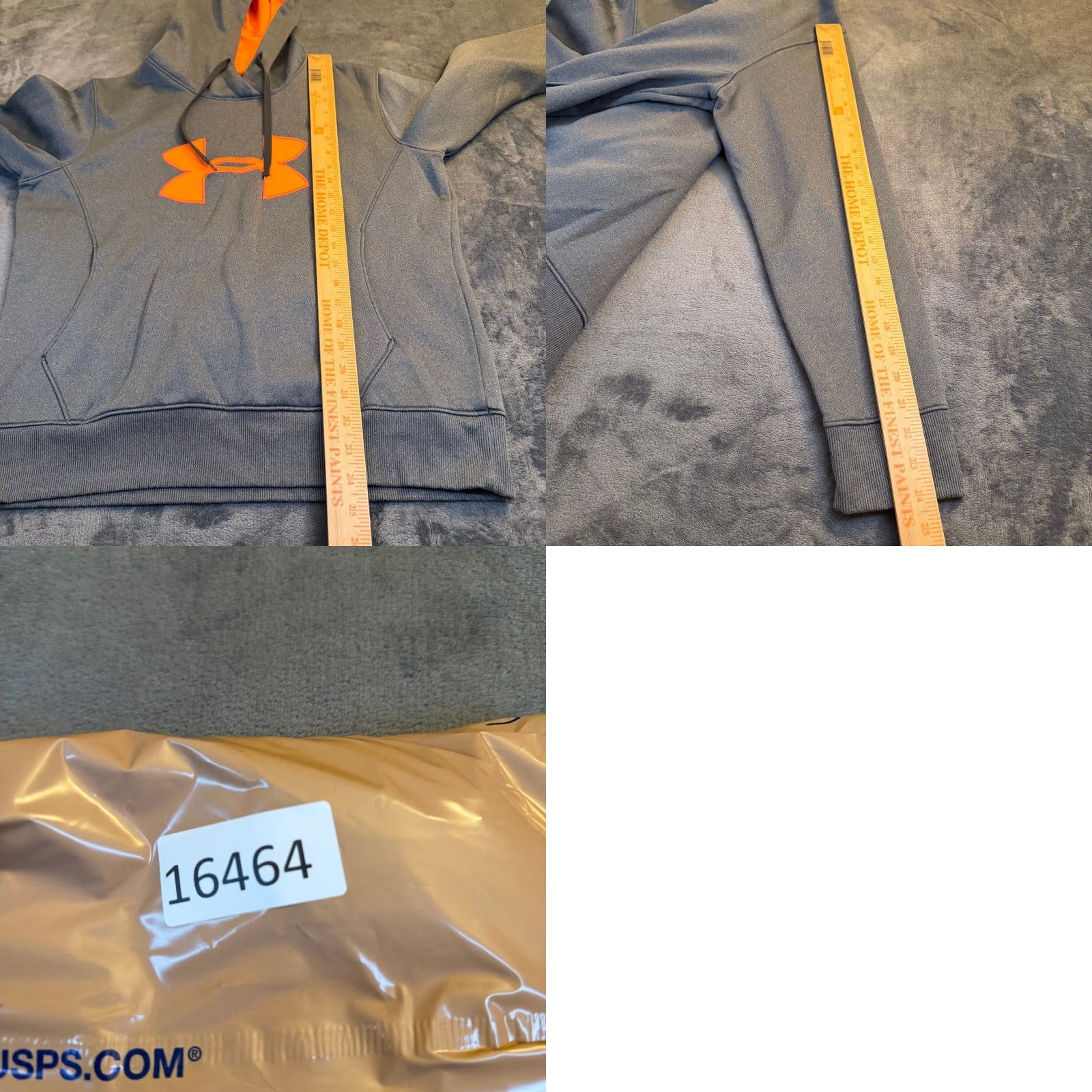 Under Armour Under Armour Hoodie Mens Medium Gray Orange Logo Storm Fleece Sweatshirt Pullover Size US M / EU 48-50 / 2 - 8 Thumbnail
