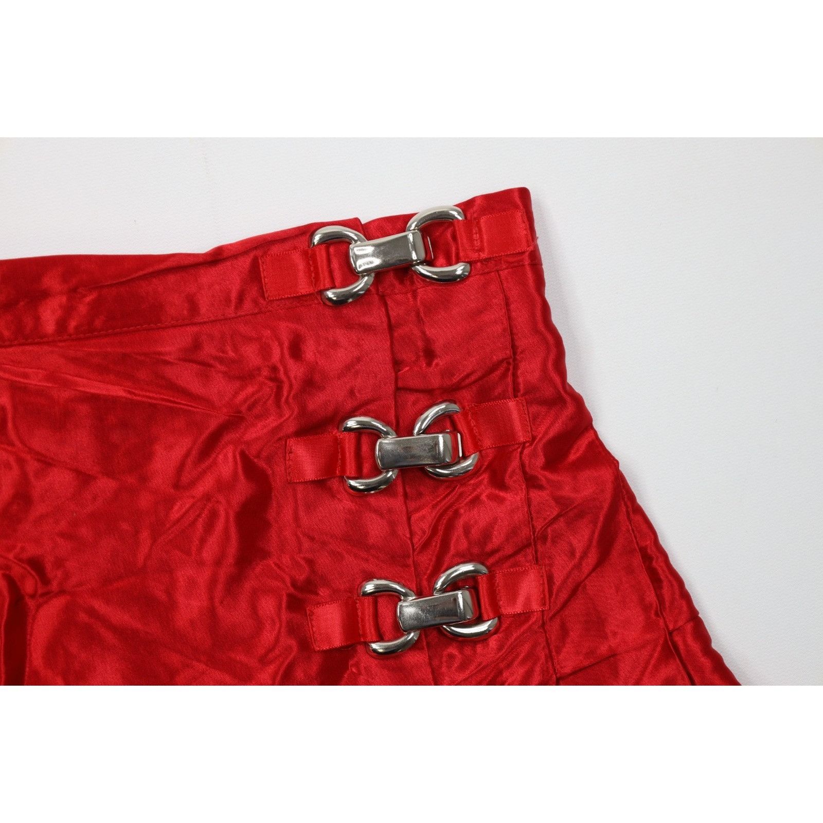 Vintage Vintage 90s Y2K Babydoll Goth Buckle Clasp Silky Skirt Size 27" / US 4 / IT 40 - 3 Thumbnail