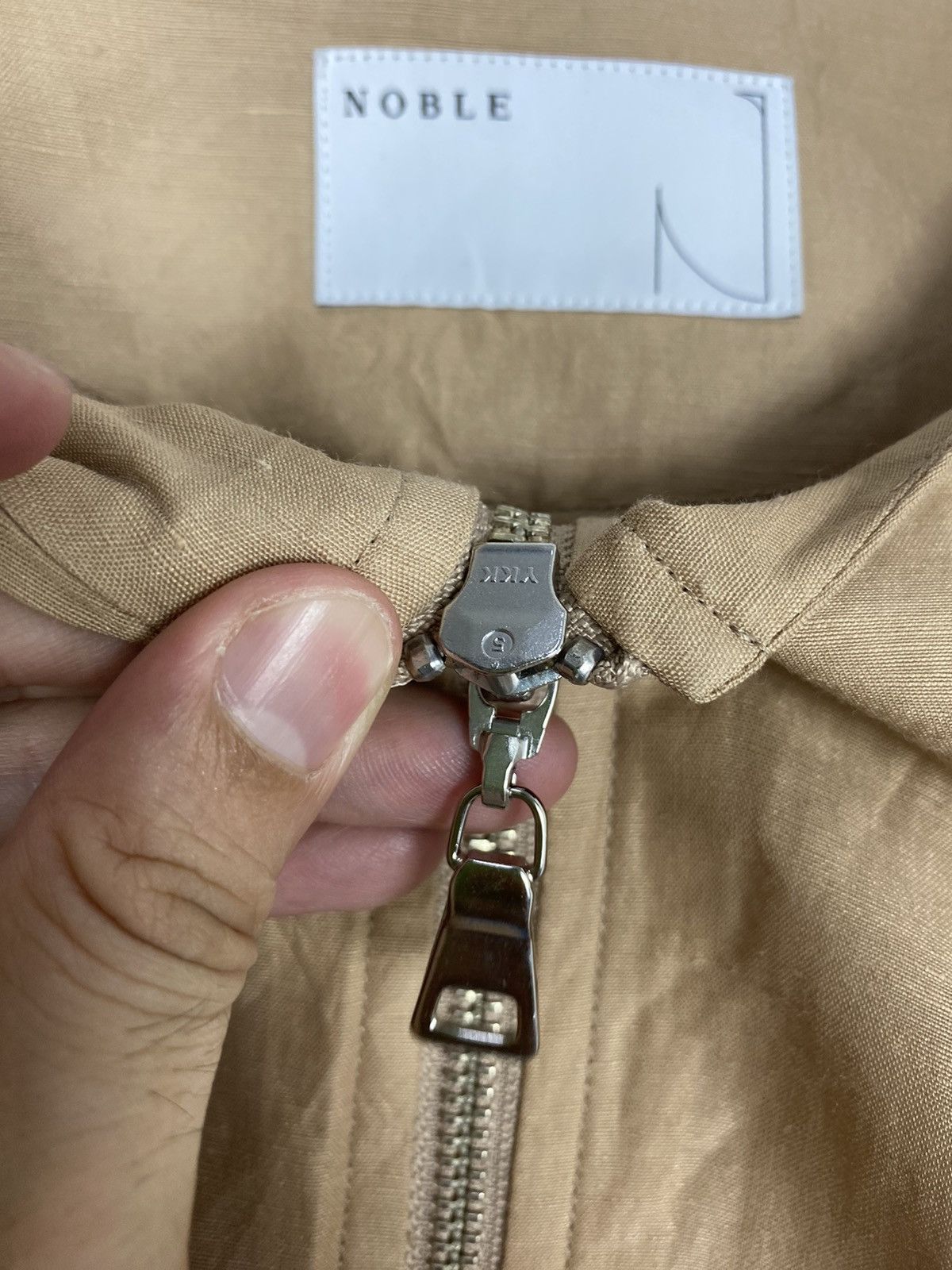 Japanese Brand Rare‼️ Vintage Noble Linen Jacket Blouson Zip Up Made Japan Size M / US 6-8 / IT 42-44 - 5 Thumbnail