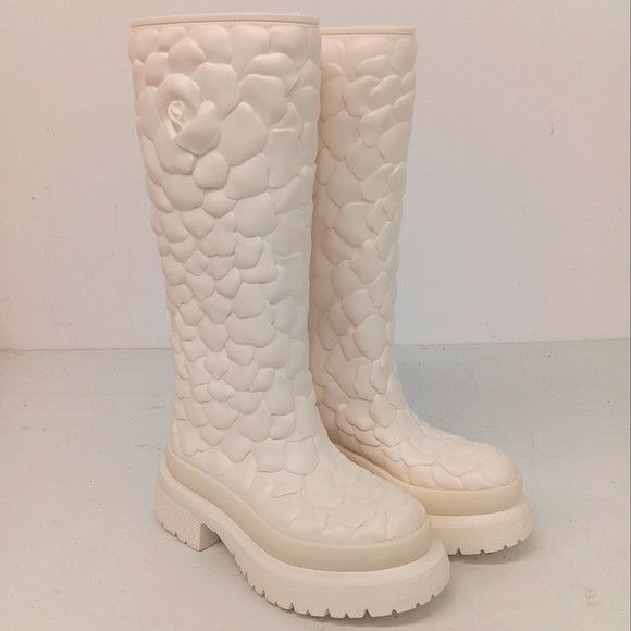 Valentino Valentino Garavani Ivory Rose Atelier Knee Hi Boots - EU36/6 Size US 6 / IT 36 - 2 Thumbnail