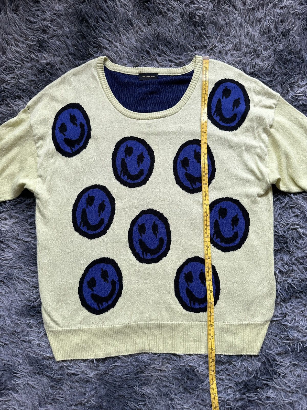 Hysteric Glamour 00's World Wide Love scary smiley knitted sweater Size US L / EU 52-54 / 3 - 9 Thumbnail