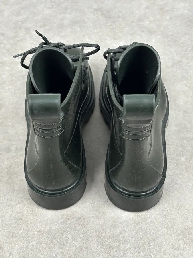Bottega Veneta Bottega Veneta Dark Green Leather Rubber Lace-Up Boots Size US 11 / EU 44 - 12 Thumbnail