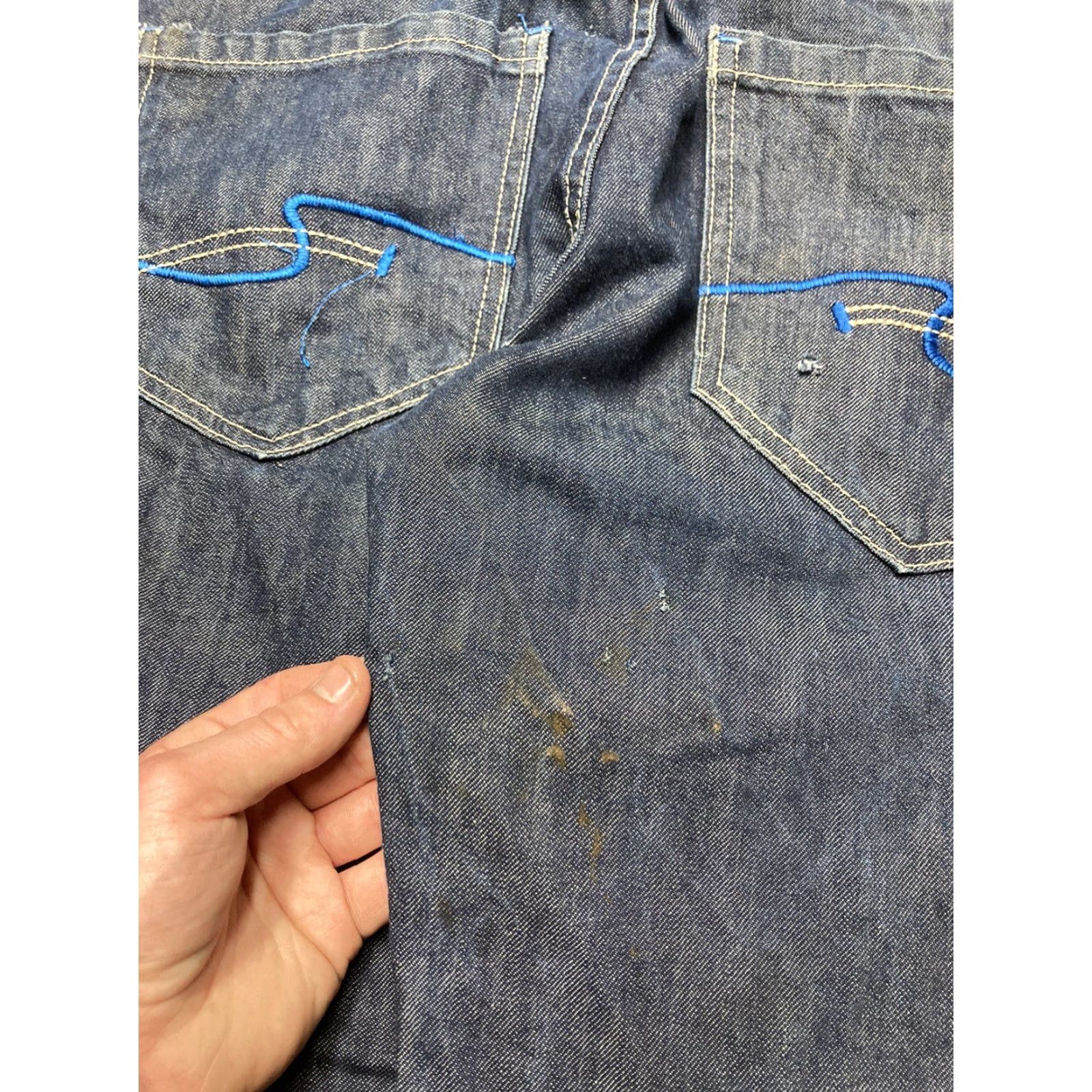 Enyce VINTAGE enyce Jeans Grunge Embroidered Wide-Leg Distressed Baggy 34x33 Men Blue Size US 34 / EU 50 - 6 Thumbnail