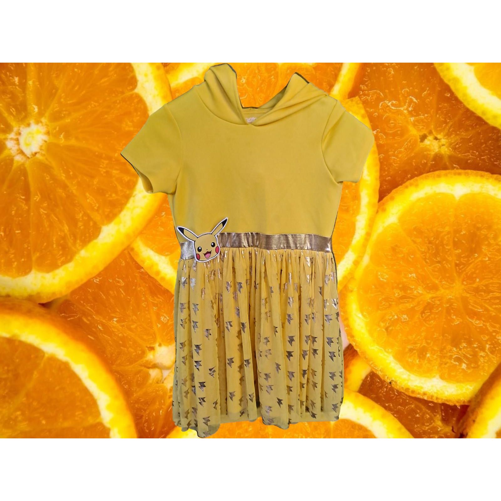Other Pokémon Hooded Dress Girls Yellow Pikachu Character Layered Size ONE SIZE - 4 Thumbnail