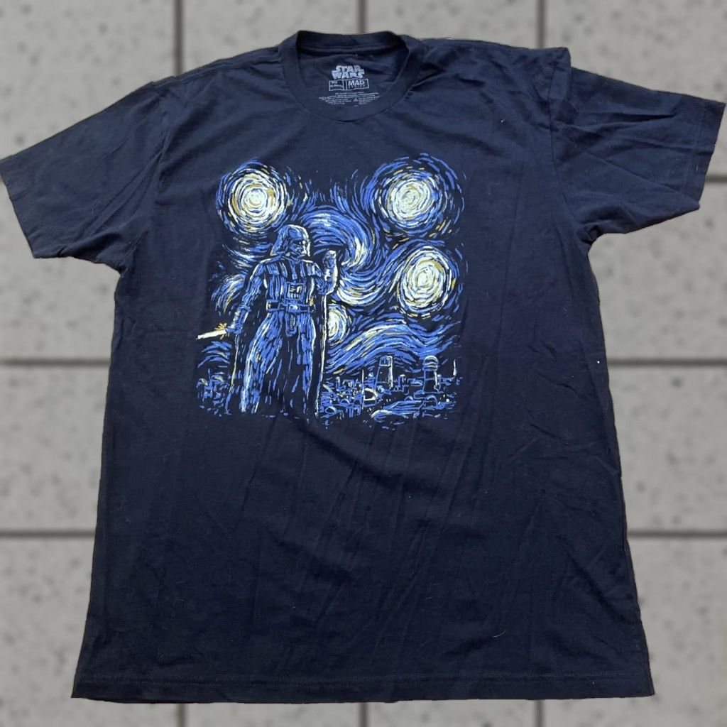Mad Engine STAR WARS MAD ENGINE Shirt Men XL Black Darth Vader Graphic Starry Night VanGogh Size US XL / EU 56 / 4 - 1 Thumbnail