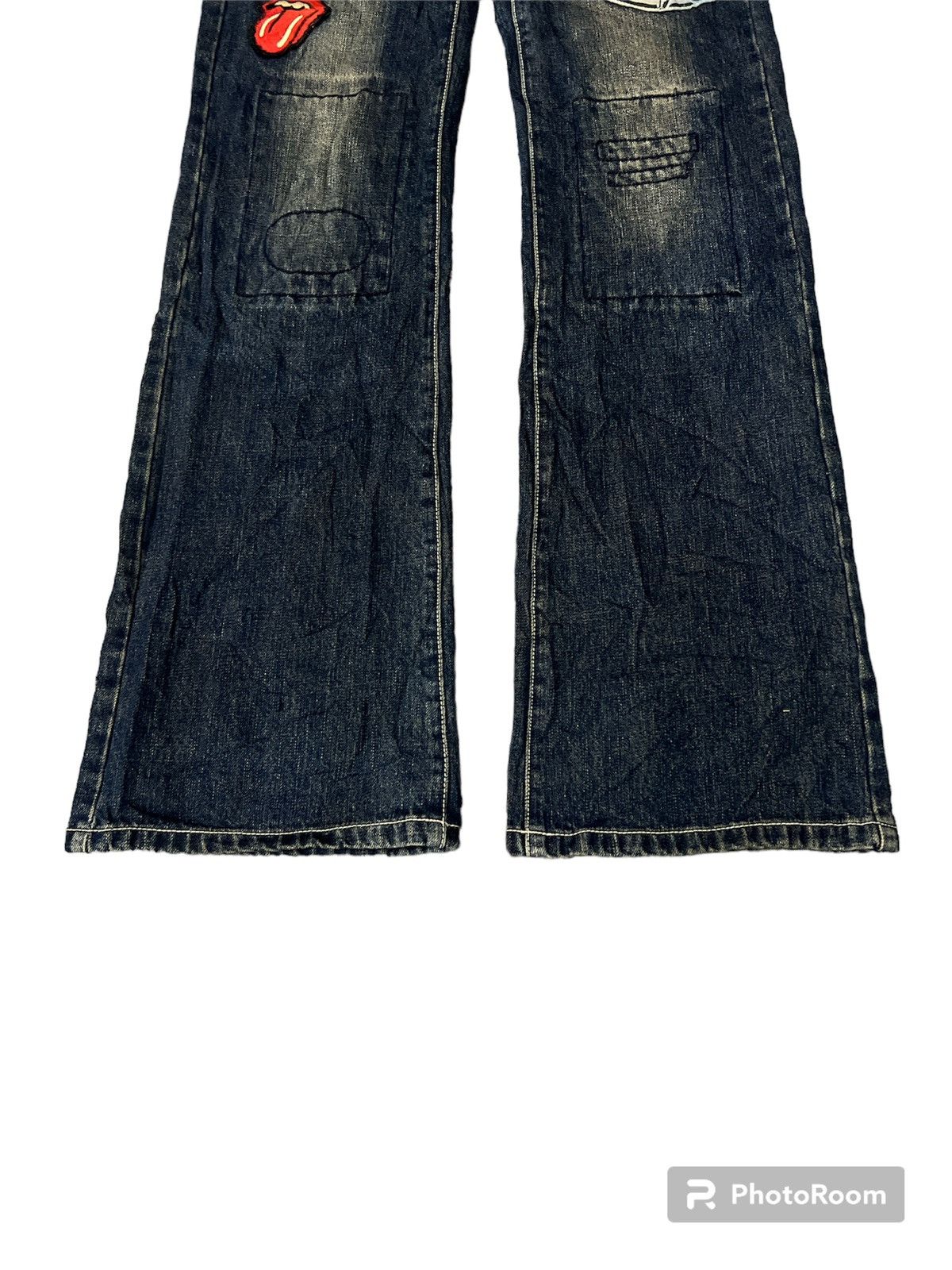 Japanese Brand FLARED💥UNKNOWN RIPPED PATCHES DISTRESSED DENIM PANT Size 28" / US 6 / IT 42 - 3 Thumbnail