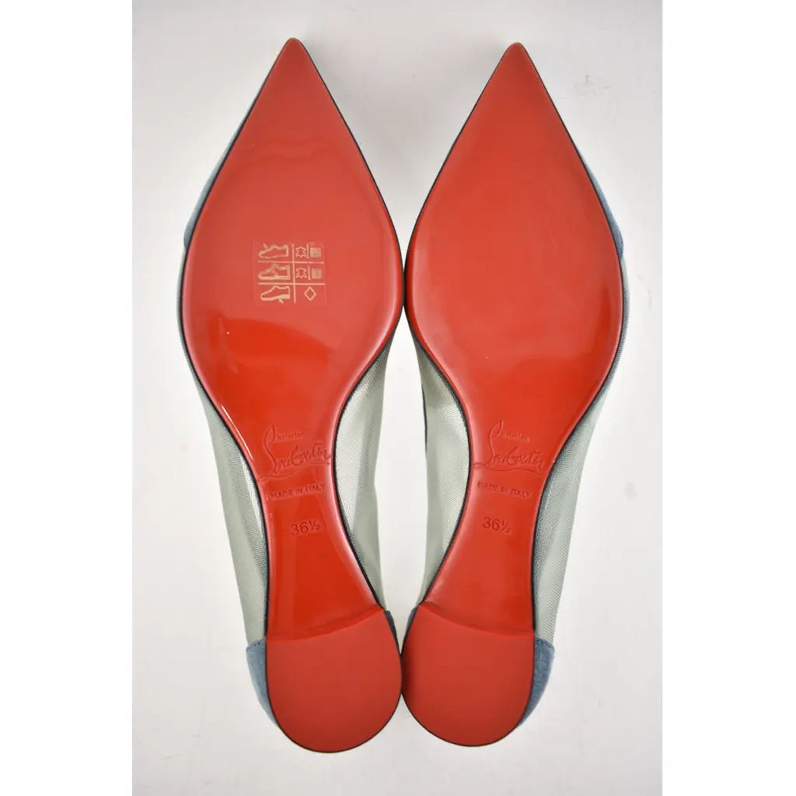 Christian Louboutin Christian Louboutin Galativi Blue Suede Mesh Pointed Size US 6.5 / IT 36.5 - 12 Thumbnail