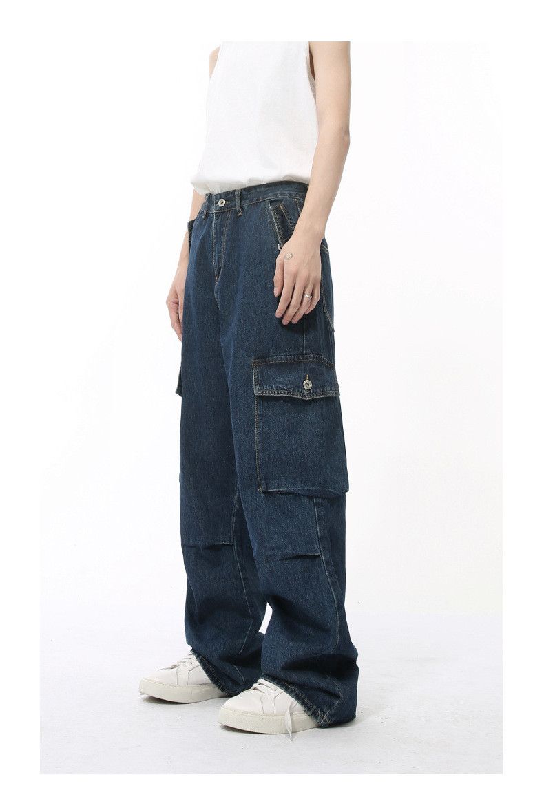 Japanese Brand × Jean Japanese retro multi-pocket straight-leg cargo jeans Size US 34 / EU 50 - 3 Thumbnail