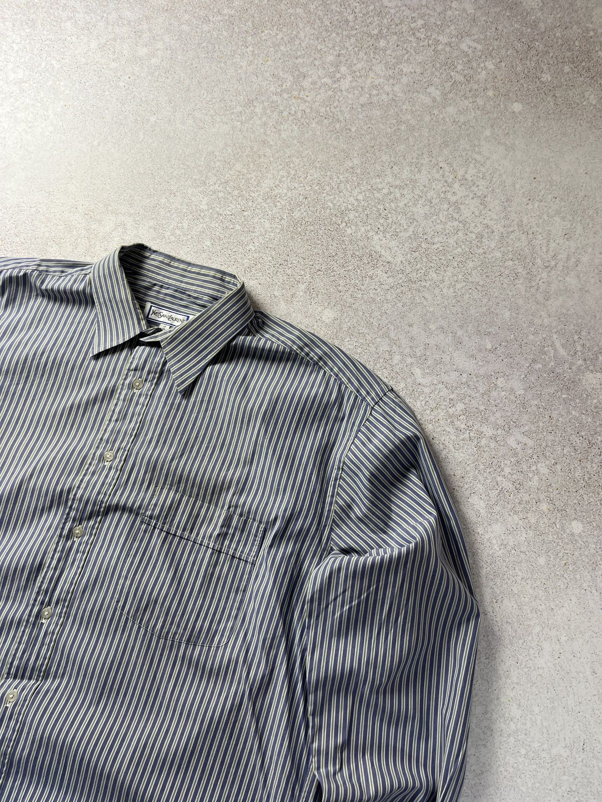 Yves Saint Laurent Yves Saint Laurent YSL vintage striped shirt Size US XL / EU 56 / 4 - 2 Thumbnail