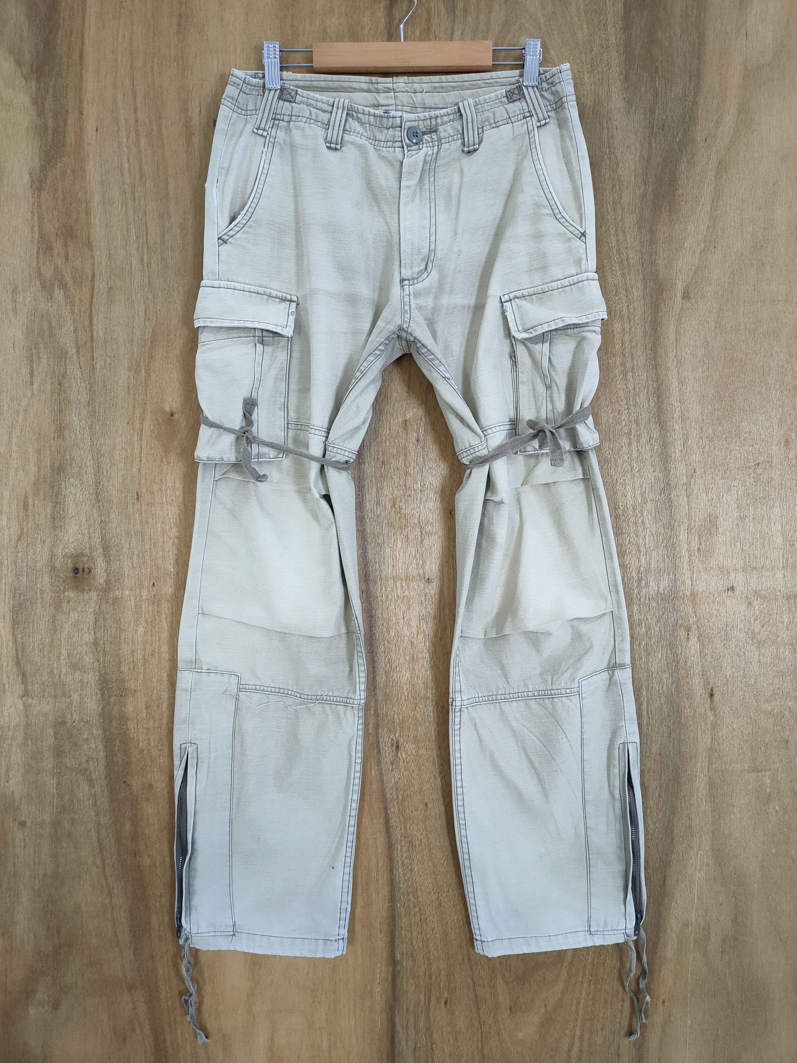 Japanese Brand VINTAGE JAPANESE FADED BONDAGE CARGO PANTS Size US 30 / EU 46 - 1 Thumbnail