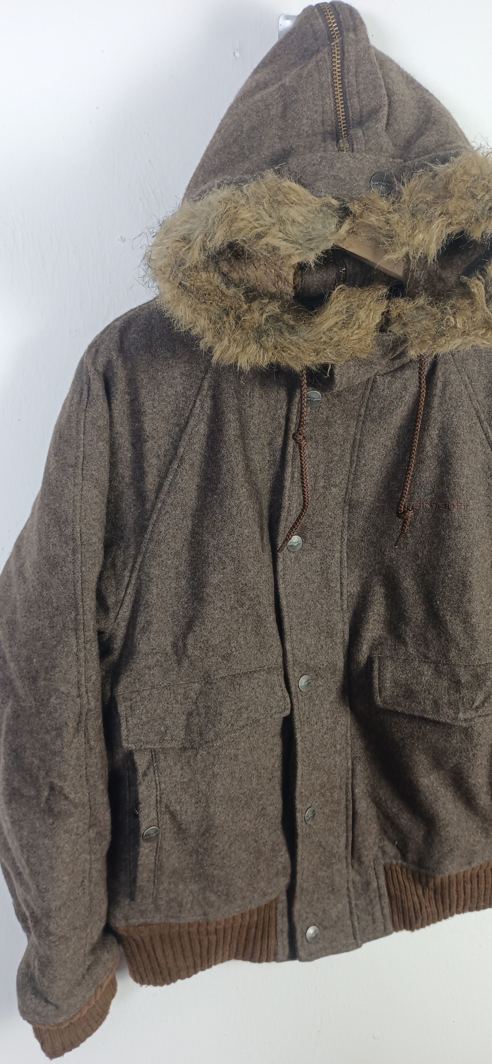 Carhartt Vintage 90s🔥 Carhattt Hoodie Wool Jacket Size US M / EU 48-50 / 2 - 6 Thumbnail