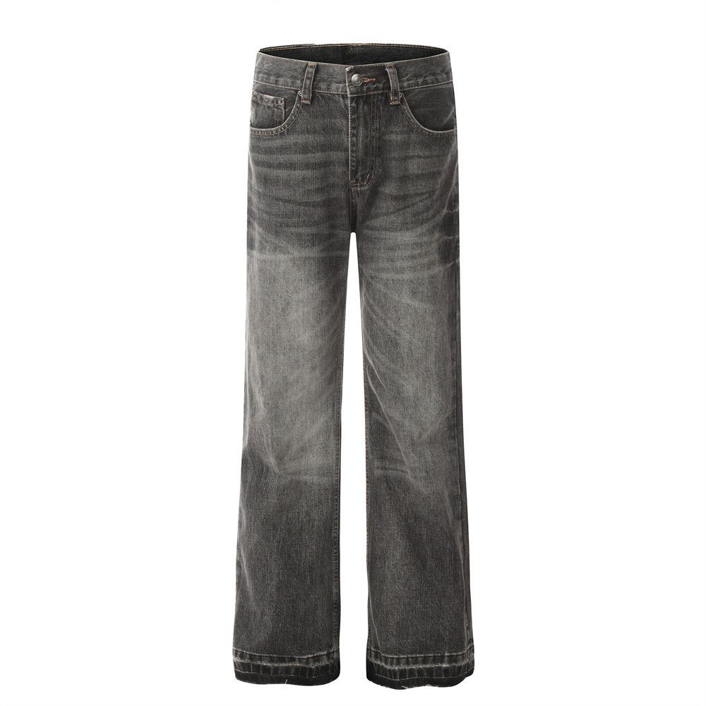 Vintage Men's punk distressed washed raw edge loose straight jeans Size US 32 / EU 48 - 1 Thumbnail
