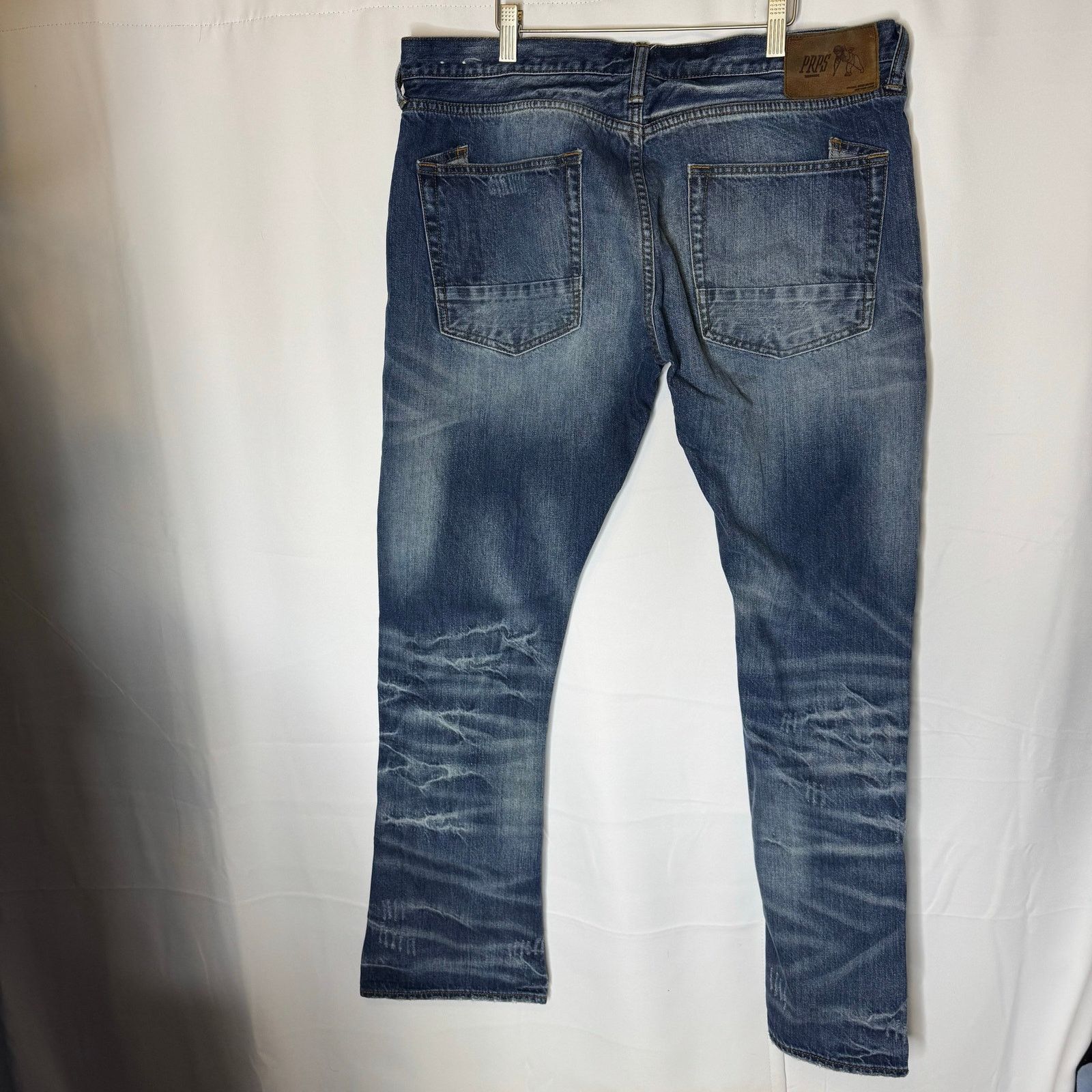 Prps PRPS Mens Windsor Fit Bootcut Jeans 38 Whiskered Button Fly Size US 38 / EU 54 - 3 Thumbnail