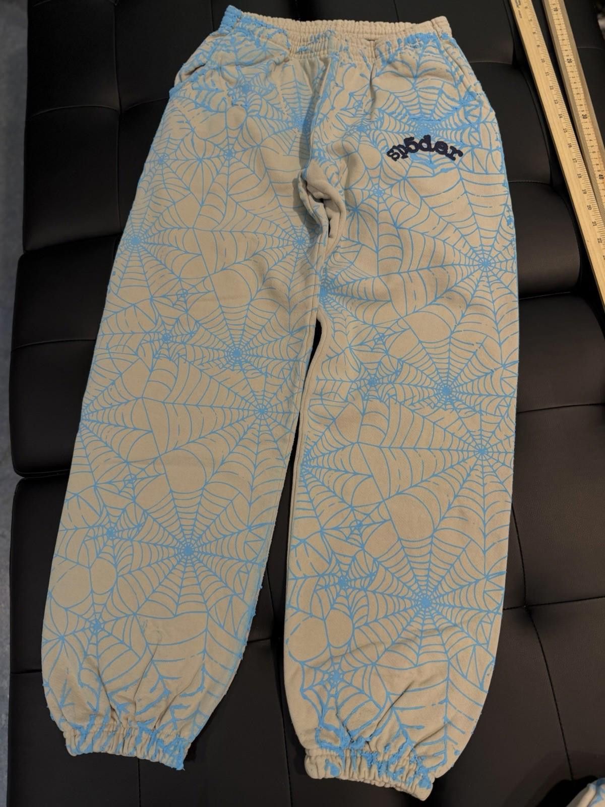 Size S - Sp5der Worldwide Blue Sweatpants Spider Authentic