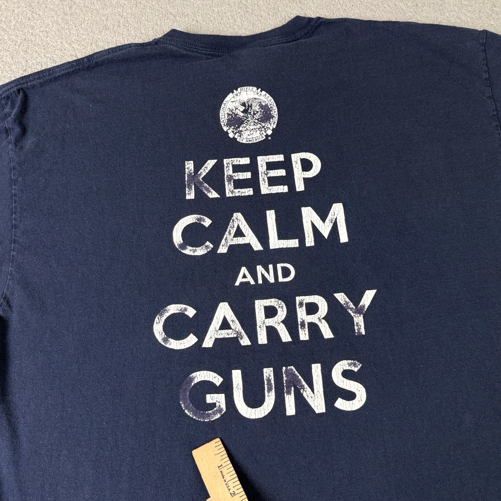 Vintage VINTAGE NRA T Shirt Adult XL Blue National Rifle Association Keep Calm Carry Guns Rifles Mens XL Blue Graphic Print Size US XL / EU 56 / 4 - 7 Thumbnail