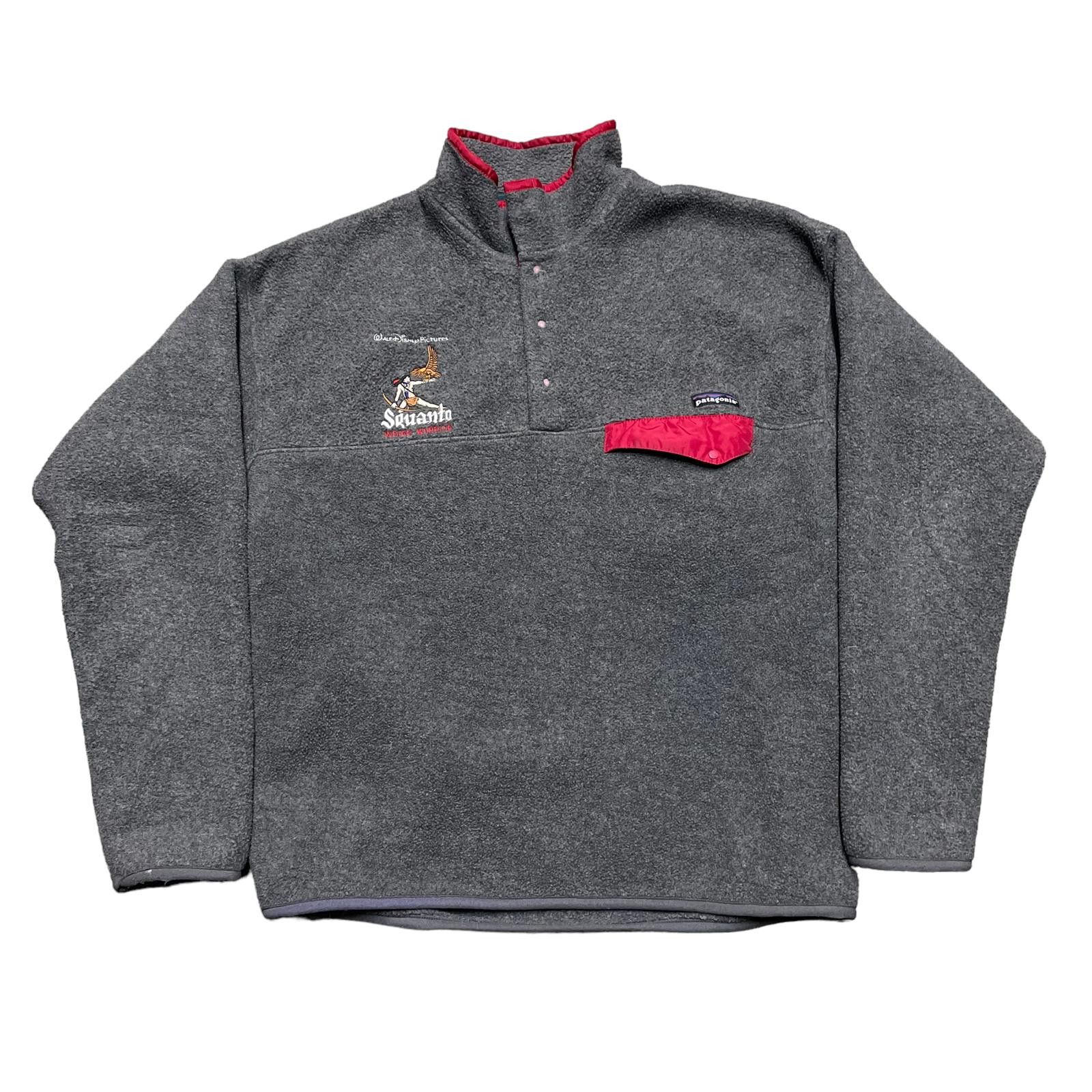 image of Vintage 90's Patagonia Snap Fleece Disney Squanto Mens Large in Grey