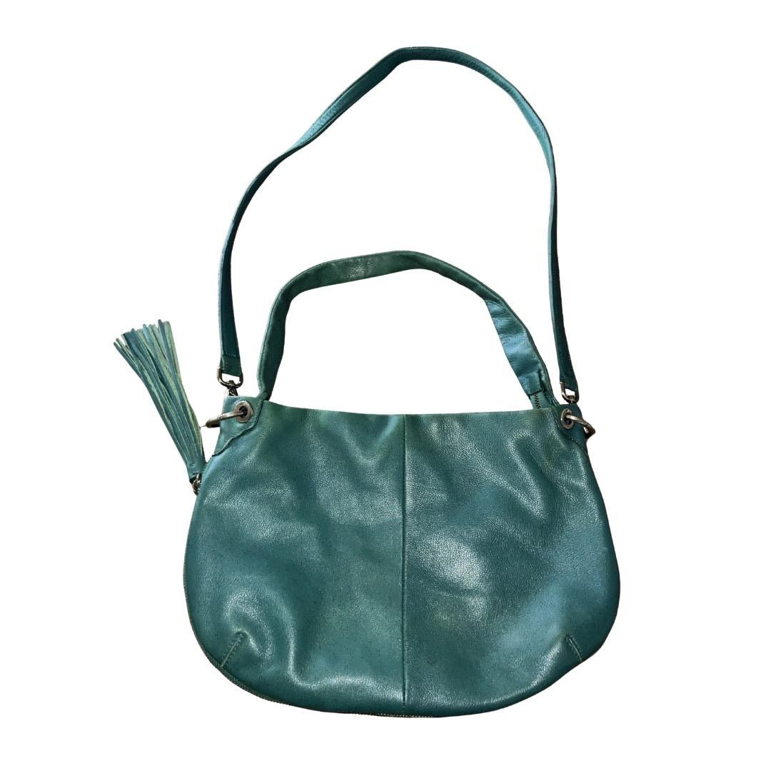 Genuine Leather Green Crossbody Satchel Handbag Purse