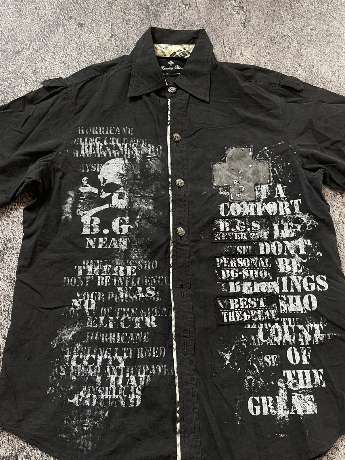 Japanese Brand Y2K Berning Sho Skull ifsixwasnine shirt Size US M / EU 48-50 / 2 - 3 Thumbnail
