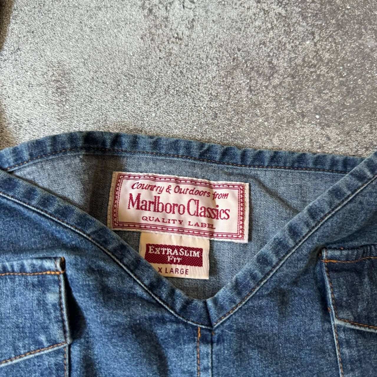 Japanese Brand × Marlboro × Vintage 90s Marlboro Classic Vintage Y2K Denim Top Size XL / US 12-14 / IT 48-50 - 4 Thumbnail
