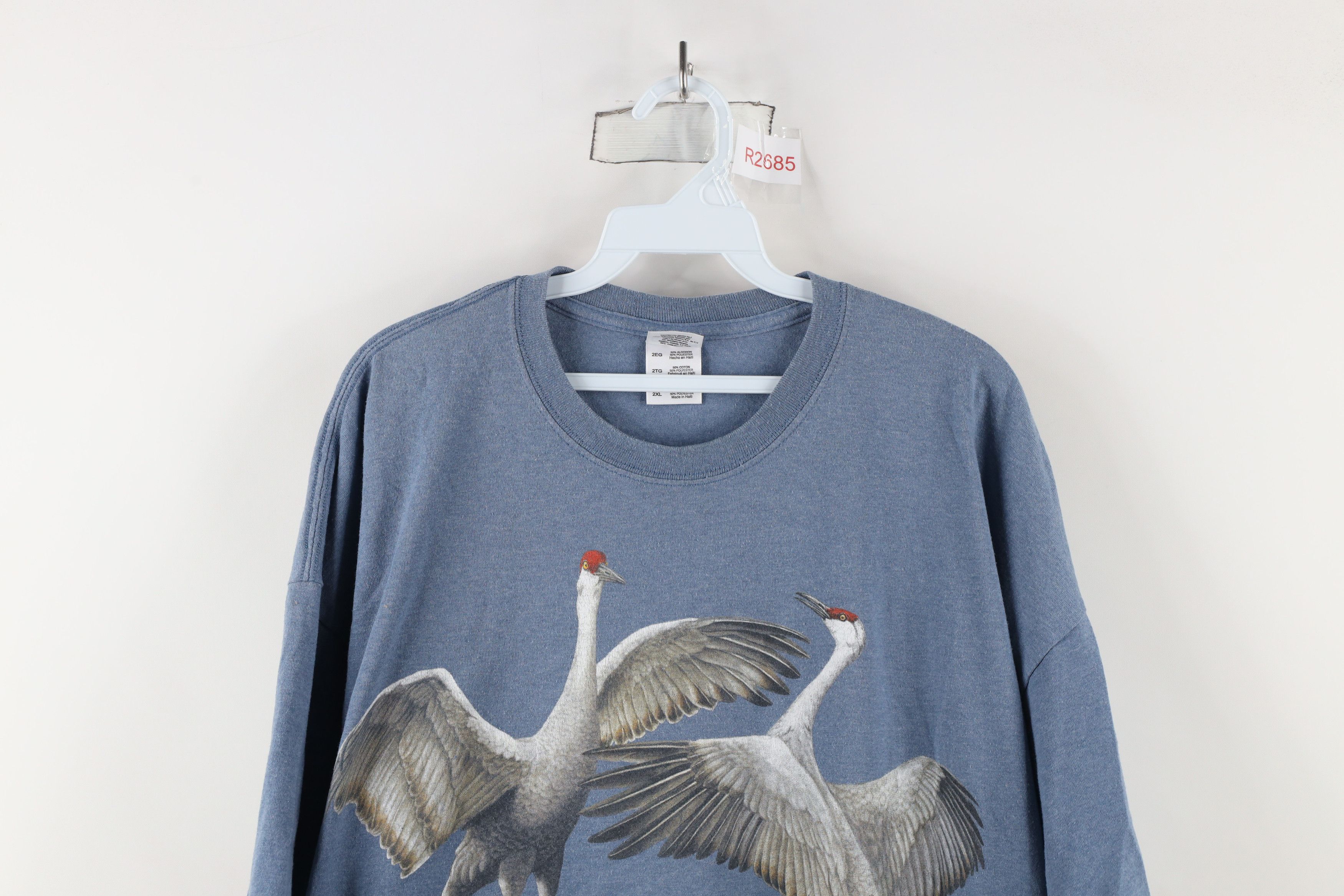 Vintage Vintage Y2K Streetwear Nature Sandhill Crane T-Shirt Blue Size US XXL / EU 58 / 5 - 2 Thumbnail