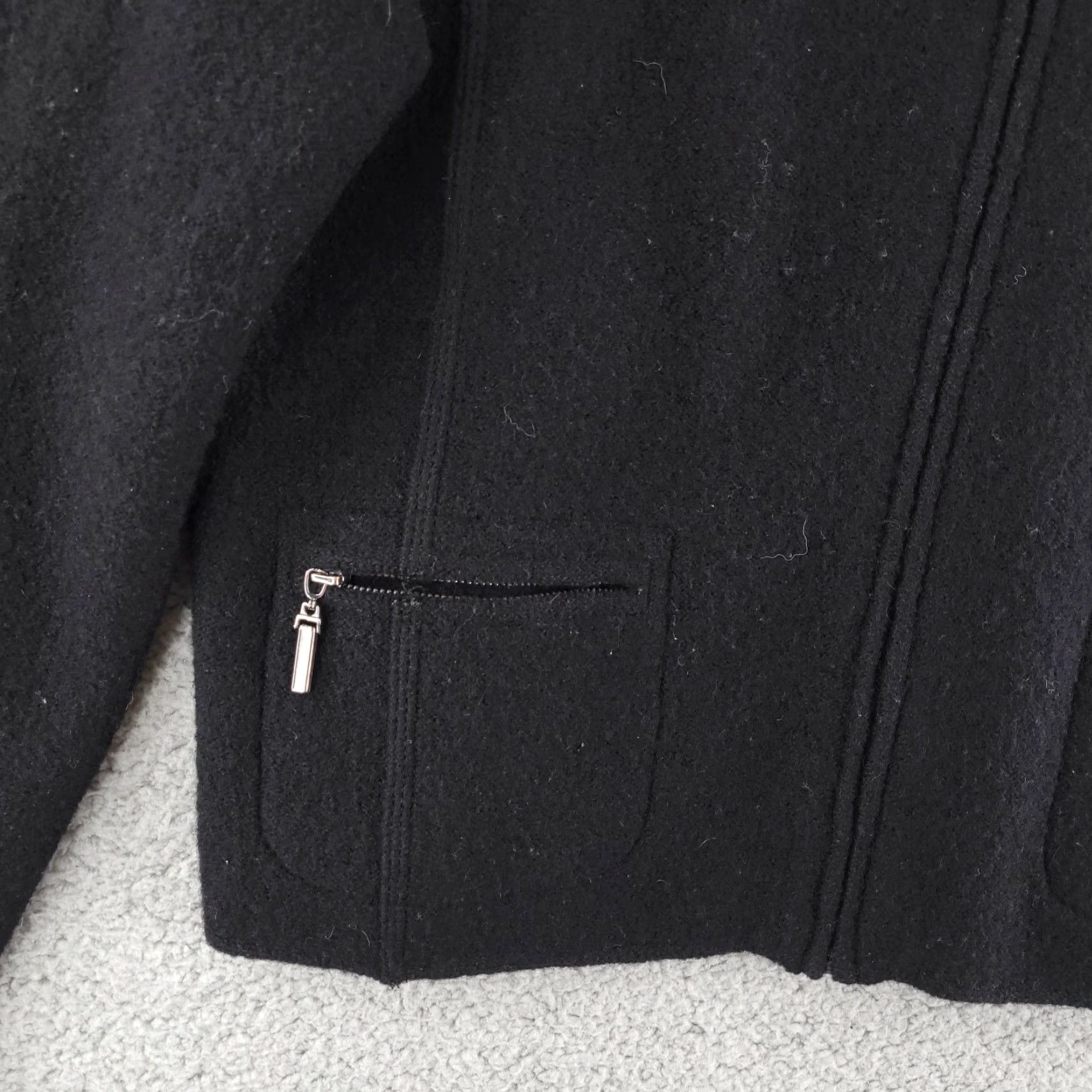 Vintage Alexandra Bartlett Wool Coat Womens PL Large Petite Black Full Zip Up Pea Coat Size L / US 10 / IT 46 - 4 Thumbnail