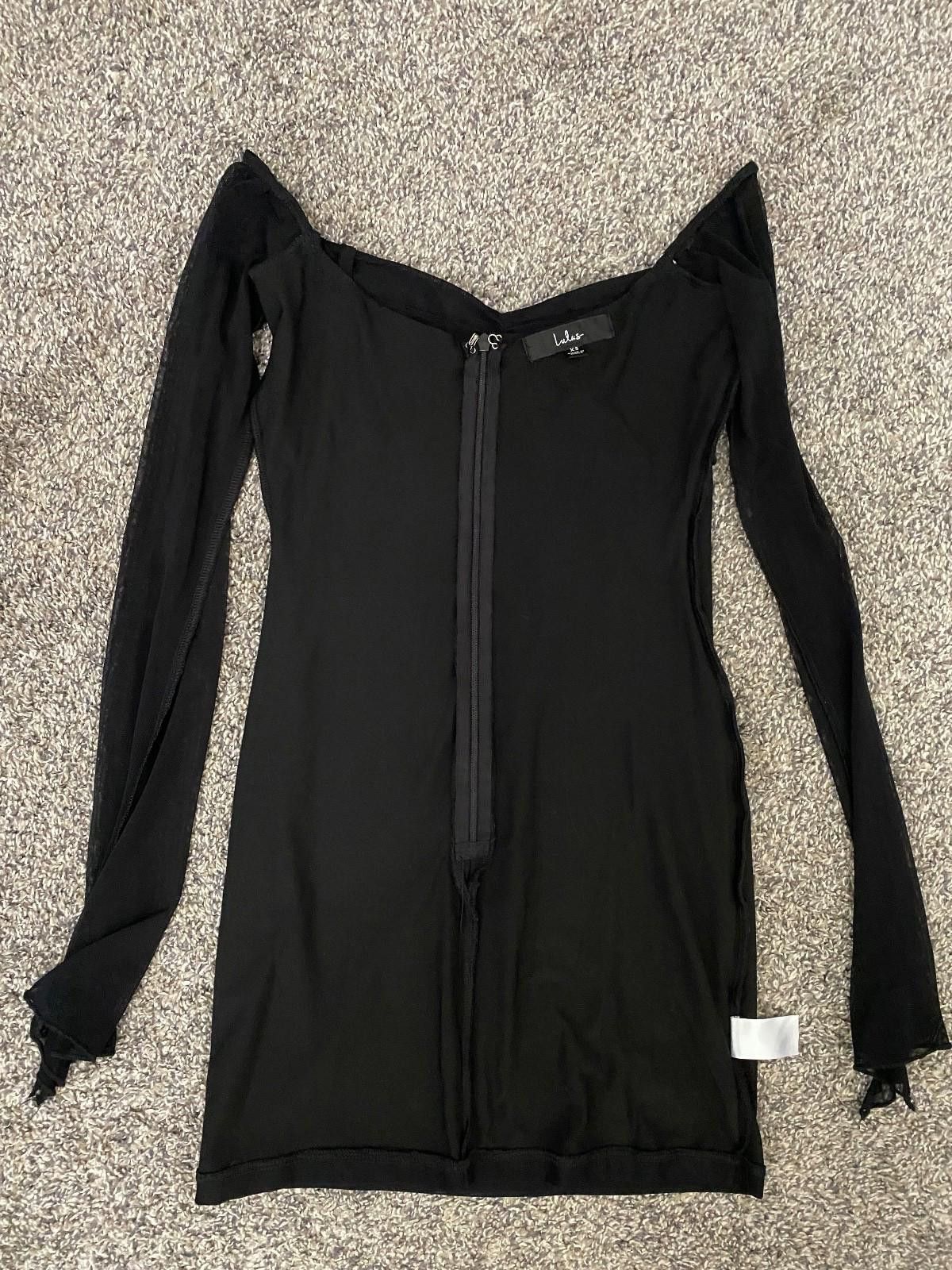 Lulus LULUS Flirty Silhouette Mesh Long Sleeve Minidress (X-SMALL) Size XS / US 0-2 / IT 36-38 - 8 Thumbnail