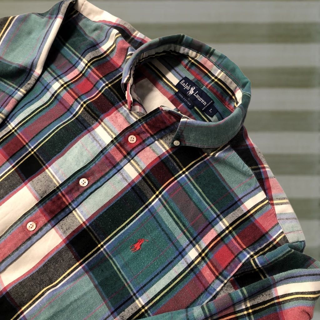 Ralph Lauren Ralph Lauren Shirt Men Large Multi-Color Button Madras Plaid Dress Casual Cotton Size US L / EU 52-54 / 3 - 1 Thumbnail