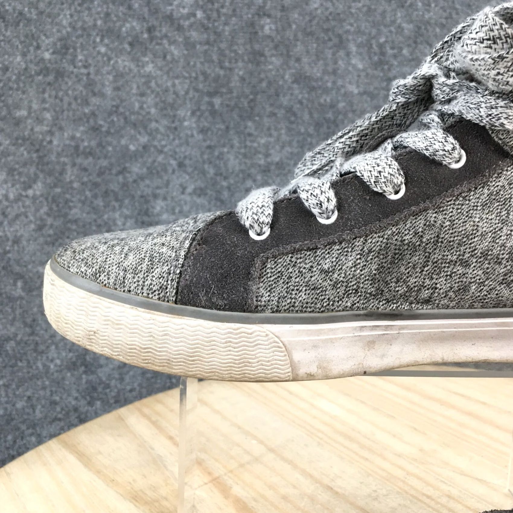 Toms TOMS Women Sneakers 9.5 Camila Casual Mid Top Gray Fabric Lace Up Shoes Size L / US 10 / IT 46 - 4 Thumbnail