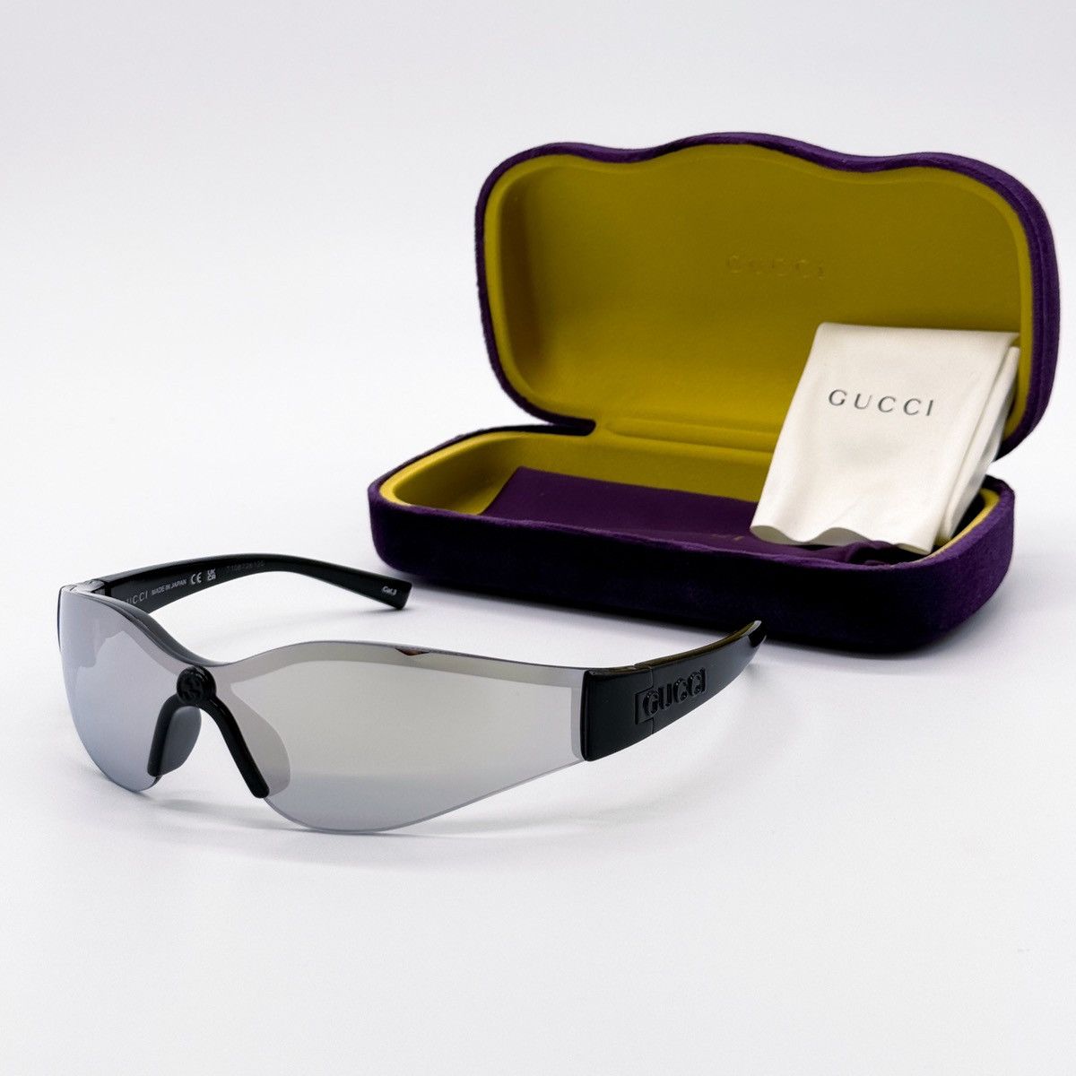 Gucci NEW GUCCI GG1651S 004 MASK BLACK SILVER WOMEN SUNGLASSES Size ONE SIZE - 1 Thumbnail