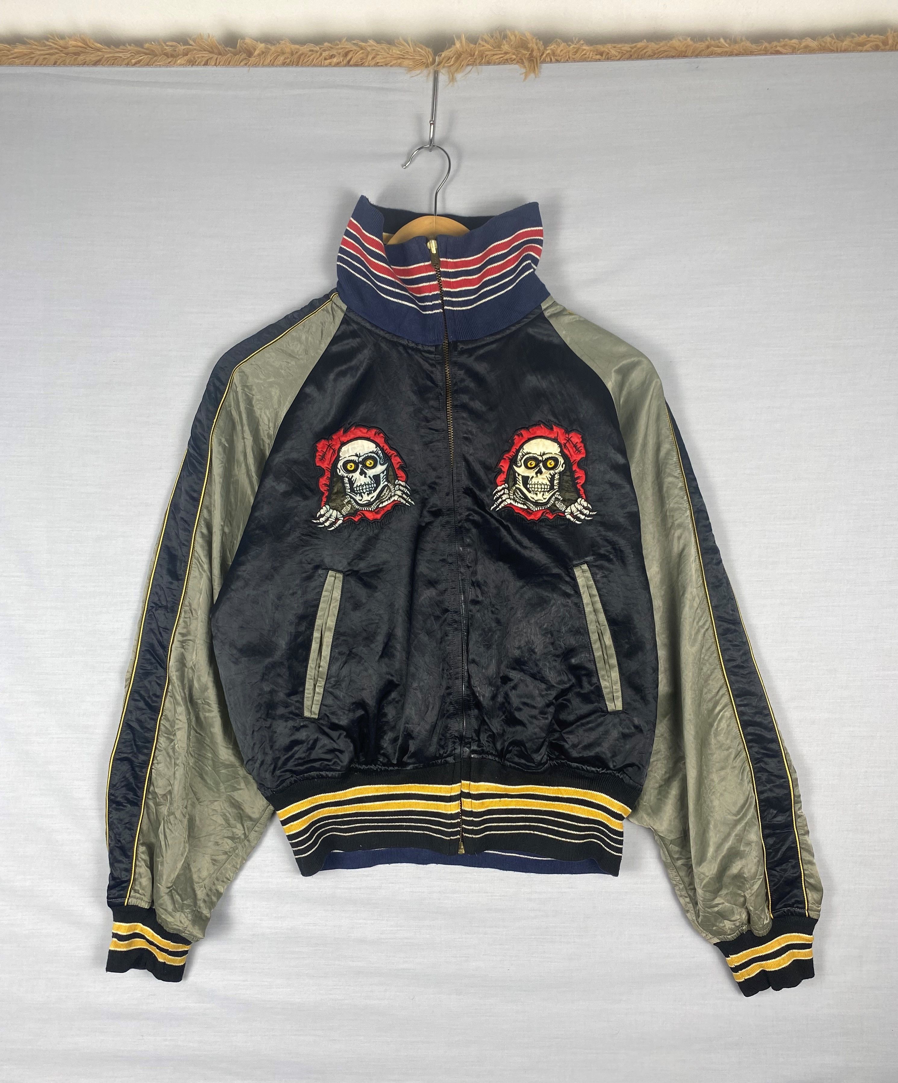 Vintage Vintage Sukajan Skull Embroidery Logo Reversible Jacket Size US M / EU 48-50 / 2 - 1 Thumbnail