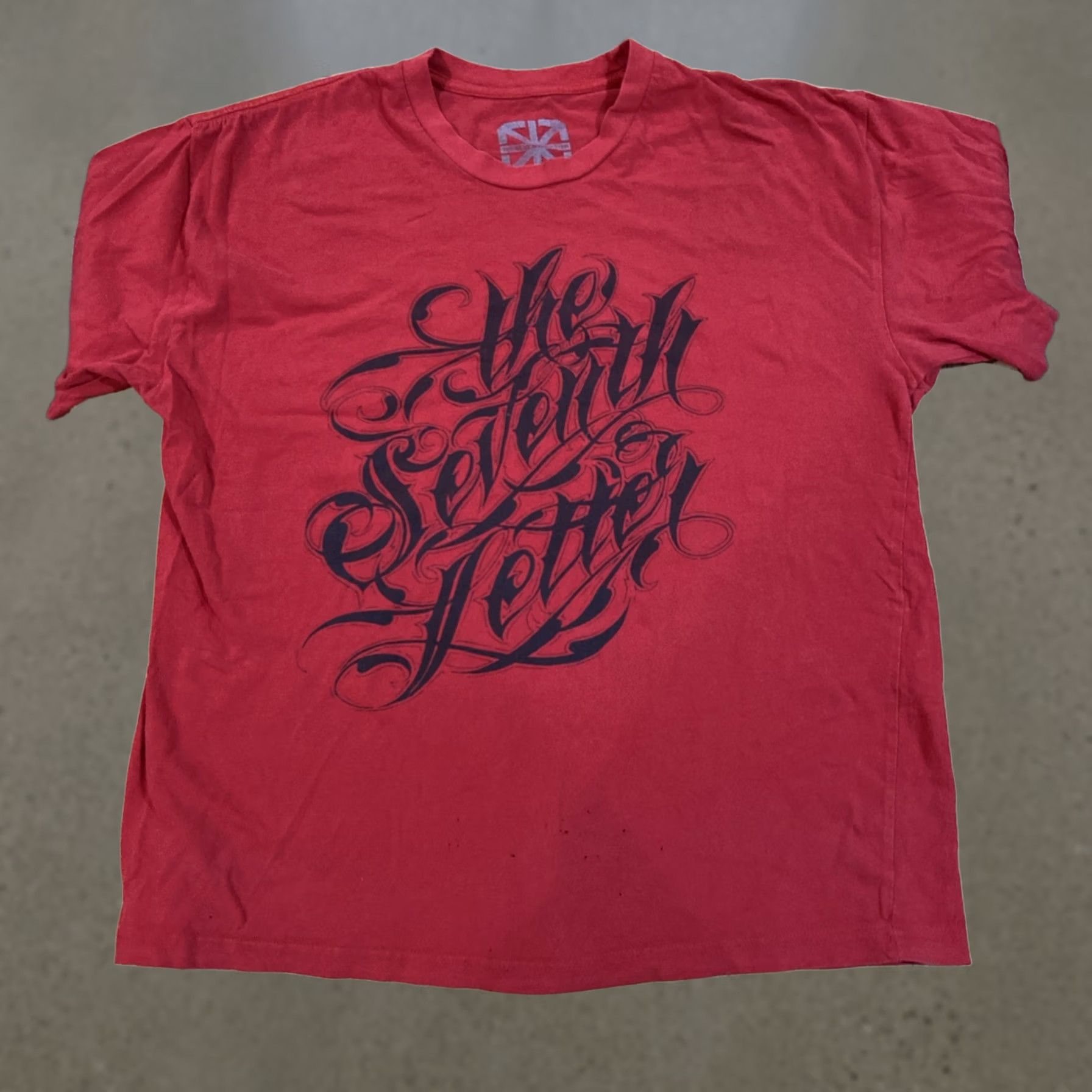 Vintage VINTAGE The Seventh Letter Men's T-Shirt Red Graphic Print Cotton Crew Neck Short Sleeve L Size US L / EU 52-54 / 3 - 1 Thumbnail