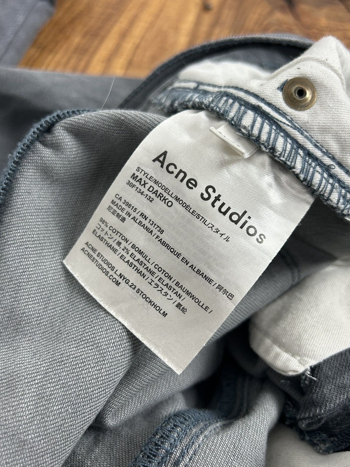 Acne Studios Acne Studios Max Darko Slim Leg Jeans In Grey 28/32 Size US 28 / EU 44 - 9 Thumbnail