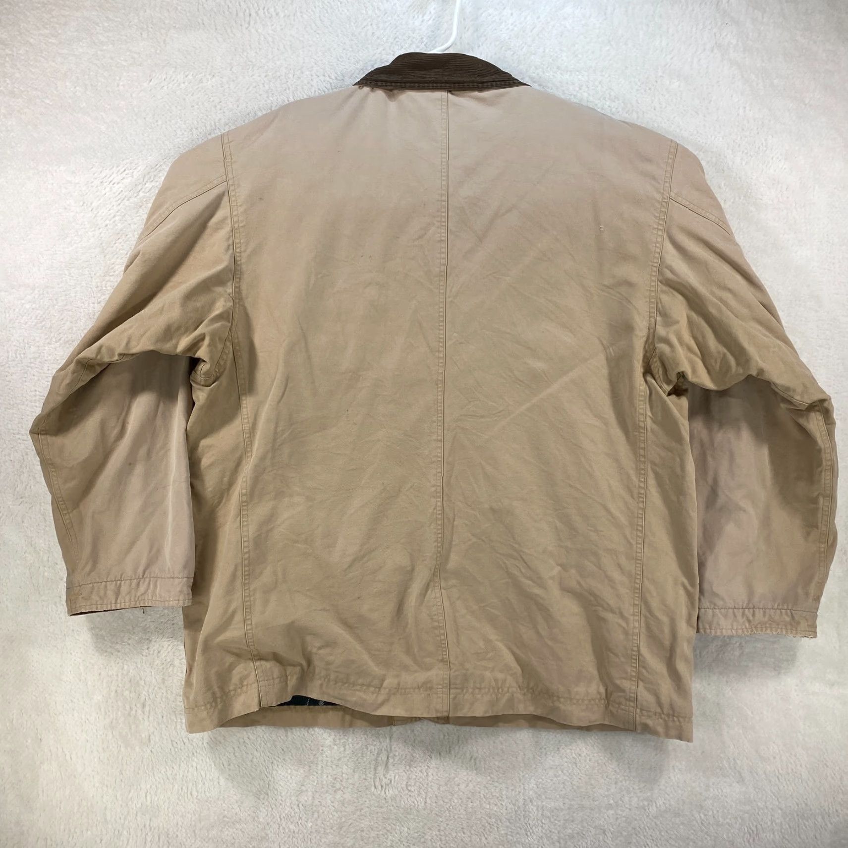 Polo Ralph Lauren VINTAGE Polo Ralph Lauren Jacket Chore Coat Canvas Tan XL Mens 90s - Corduroy Collar - Pockets - Lined - Canvas Cotton - Brown Tan - Vintage VTG 90s Size US XL / EU 56 / 4 - 2 Thumbnail