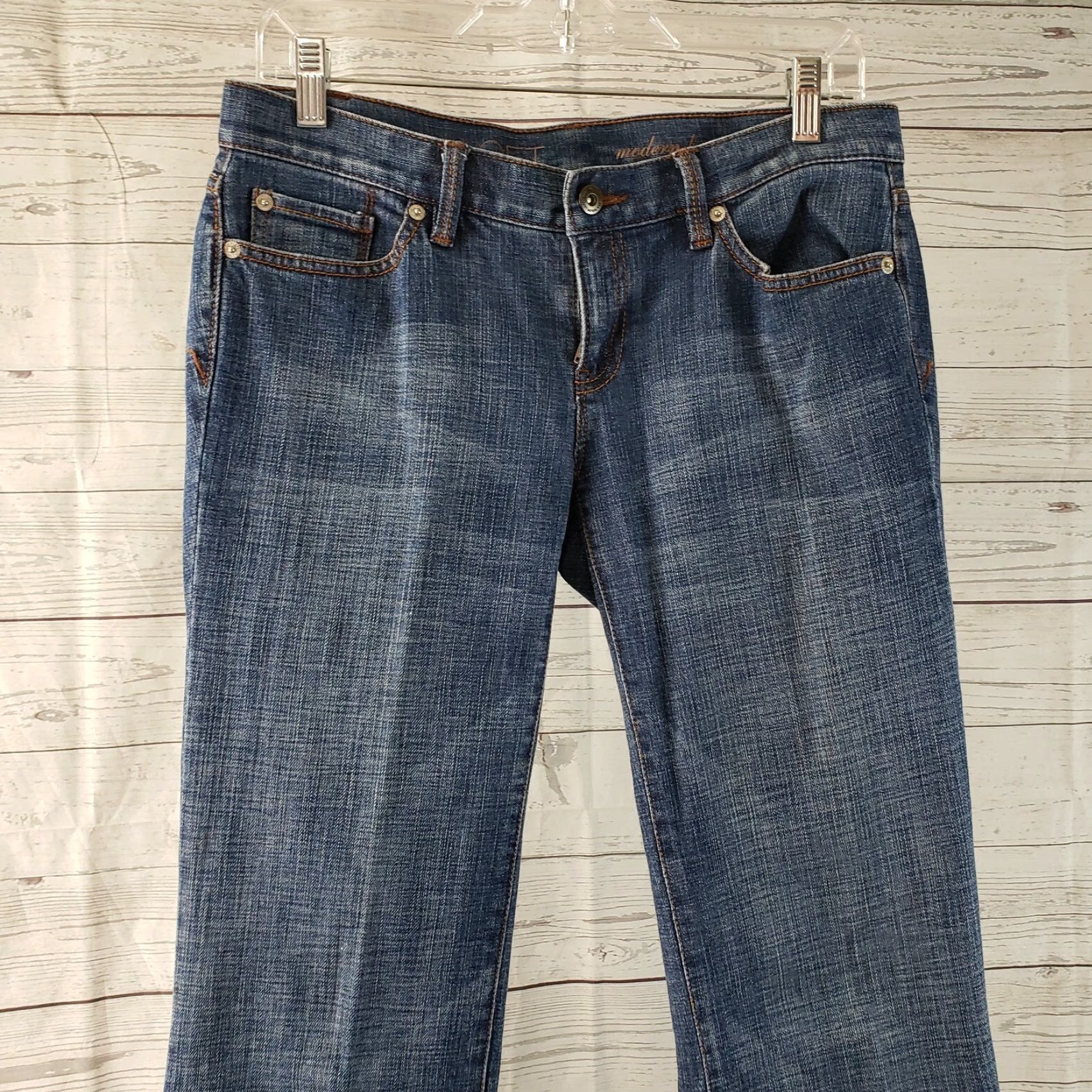 Loft VINTAGE Ann Taylor LOFT Womens Modern Boot Jeans Sz 2 Blue Medium Wash Low Rise Bootcut Denim 33.5 Inseam Womens Size 26" / US 2 / IT 38 - 2 Thumbnail
