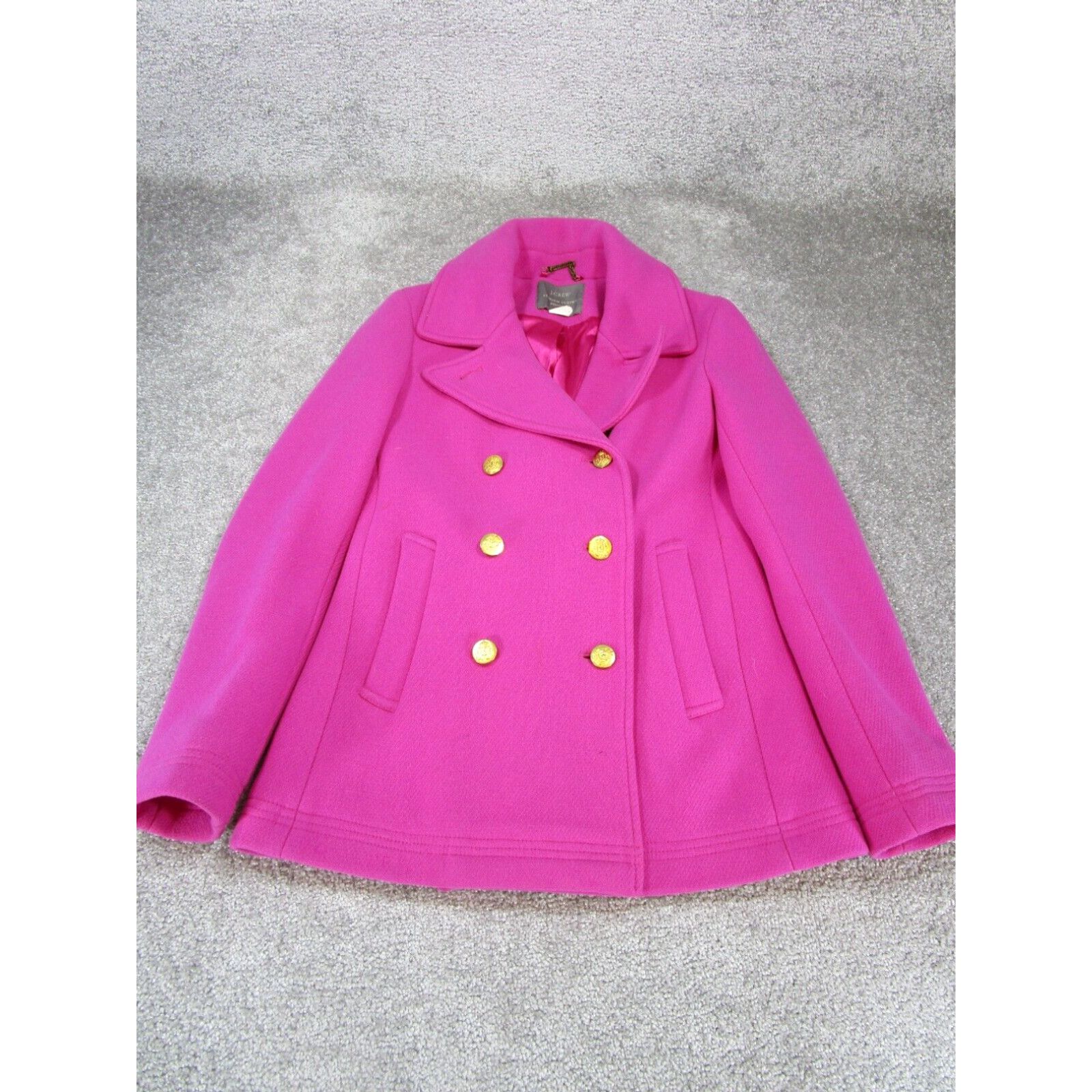 image of J Crew J.crew Pea Coat Womens 2 Pink Stadium Cloth Pink Wool Blend in White (Size XS)