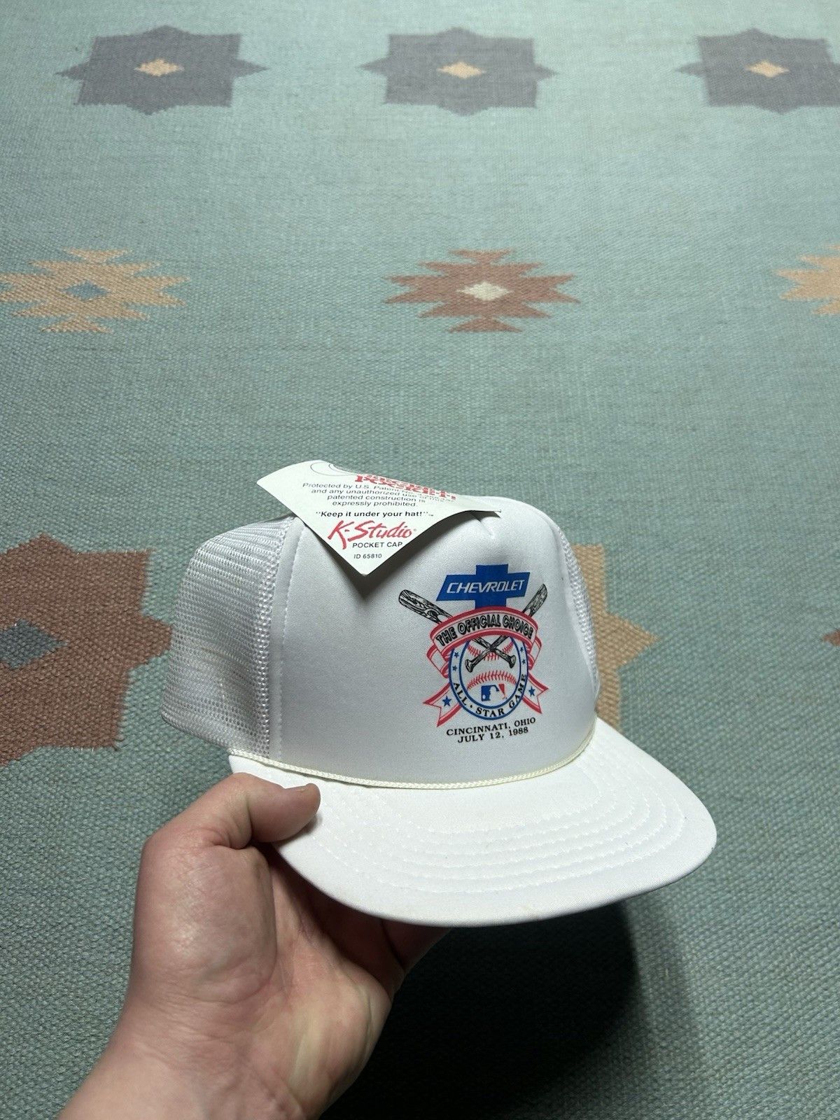 Vintage trucker hat Chevrolet all star game Cincinnati baseball NWT Size ONE SIZE - 1 Thumbnail