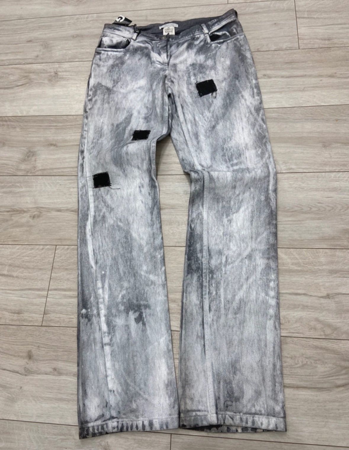 Japanese Brand × Le Grande Bleu (L.G.B.) Very Rare🔥Germano Zama Painted Distressed Denims🔥 Size US 32 / EU 48 - 2 Thumbnail