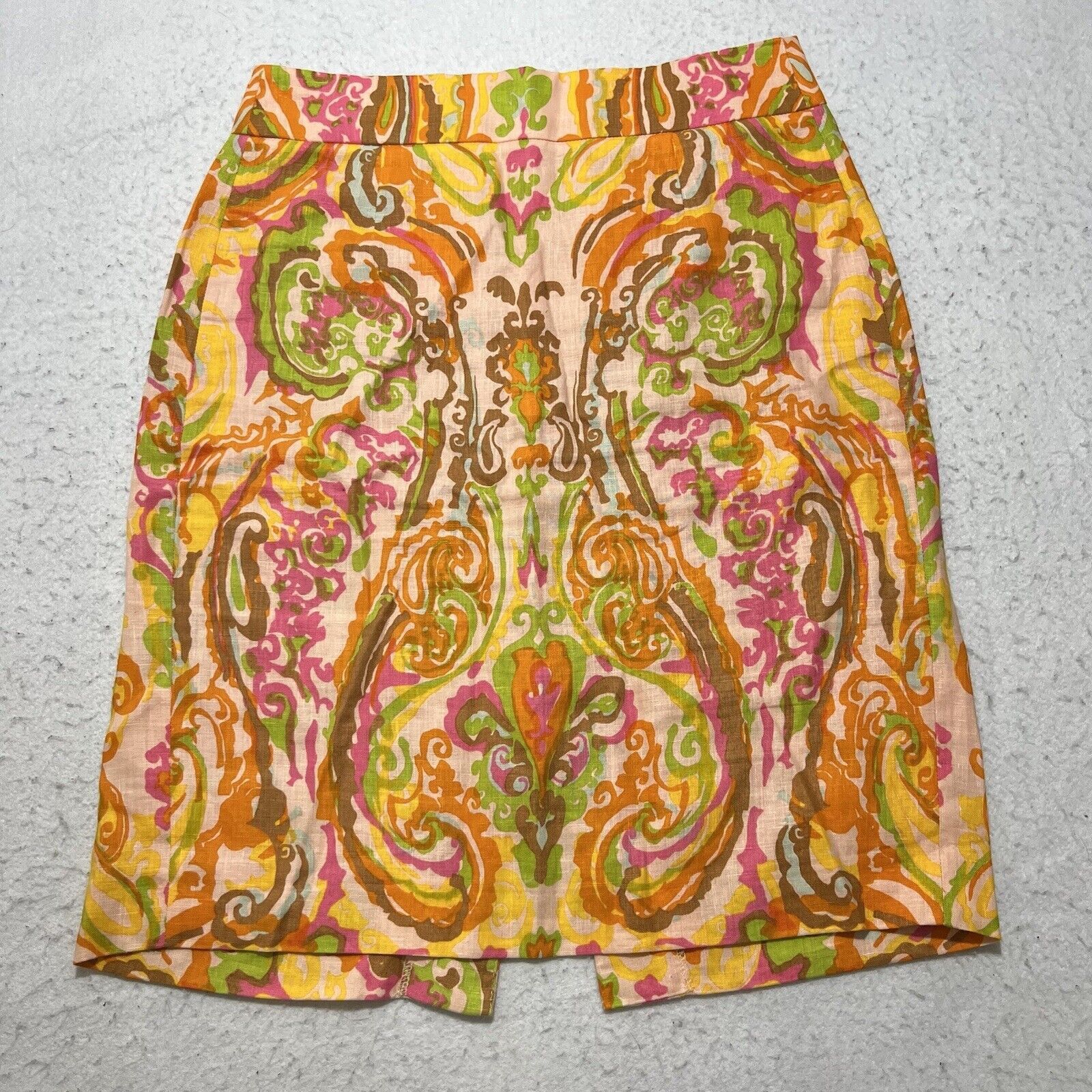 J.Crew J. Crew Women's Size 2 Linen Pencil Skirt Split Back Zip Up Size 26" / US 2 / IT 38 - 1 Thumbnail