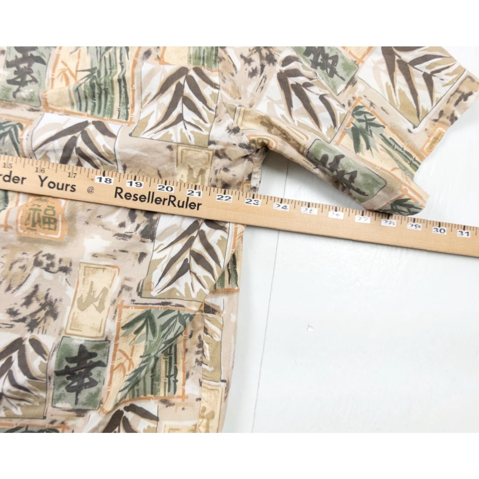 Tori Richard Tori Richard Shirt Men Large Beige Hawaiian Button Up Short Sleeve Stretch Casual All Seasons 90s? Size US L / EU 52-54 / 3 - 7 Thumbnail