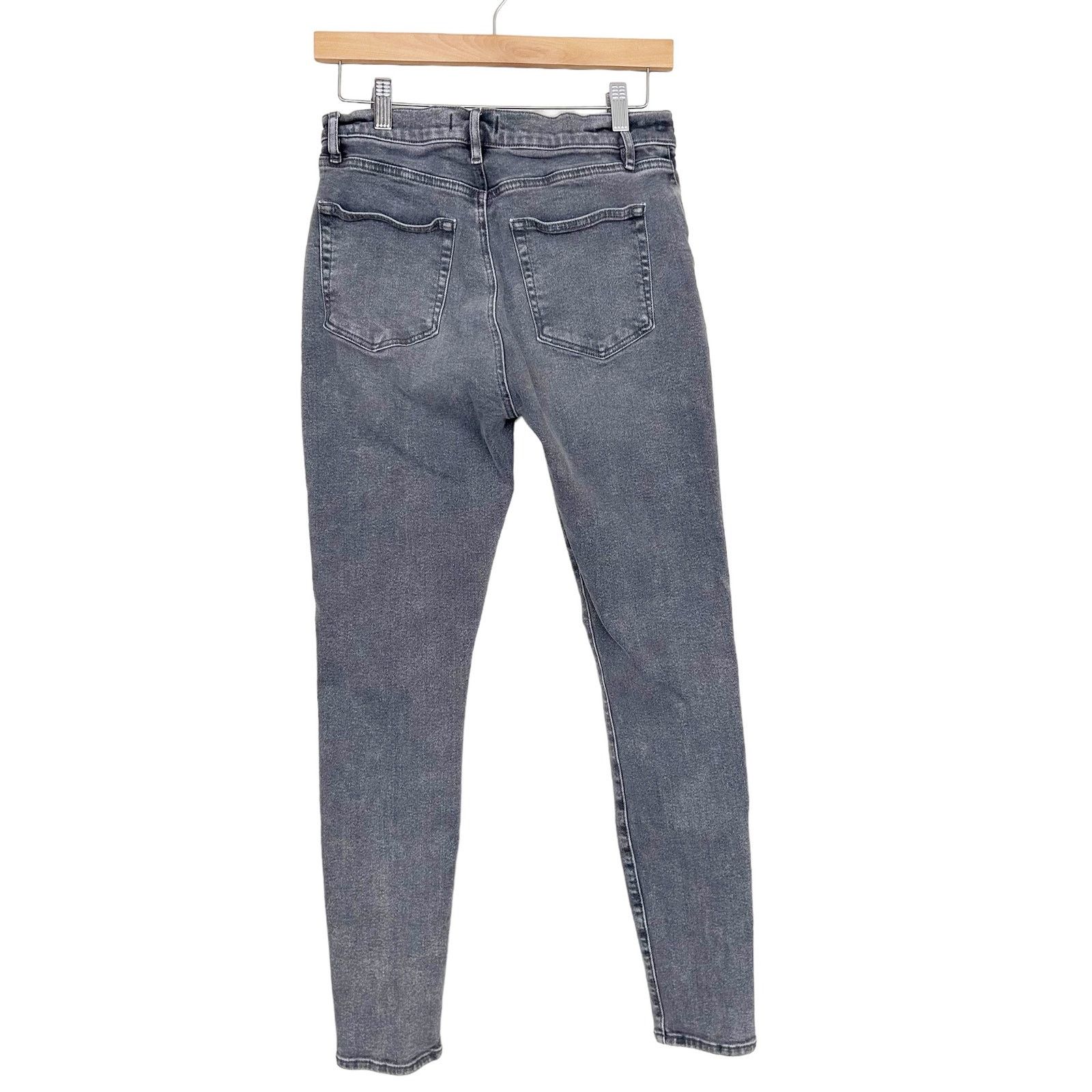 Loft Ann Taylor Loft Gray Button Fly High Waist Skinny Jeans 28 Size 28" / US 6 / IT 42 - 7 Thumbnail