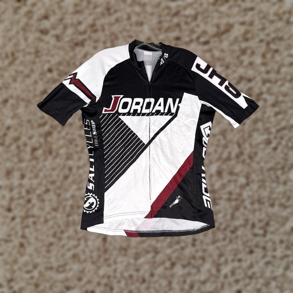 Jordan Brand Jordan Cycling Jersey Mens Medium Black White Full Zip Short Sleeve Salty Cycles Size US M / EU 48-50 / 2 - 1 Thumbnail