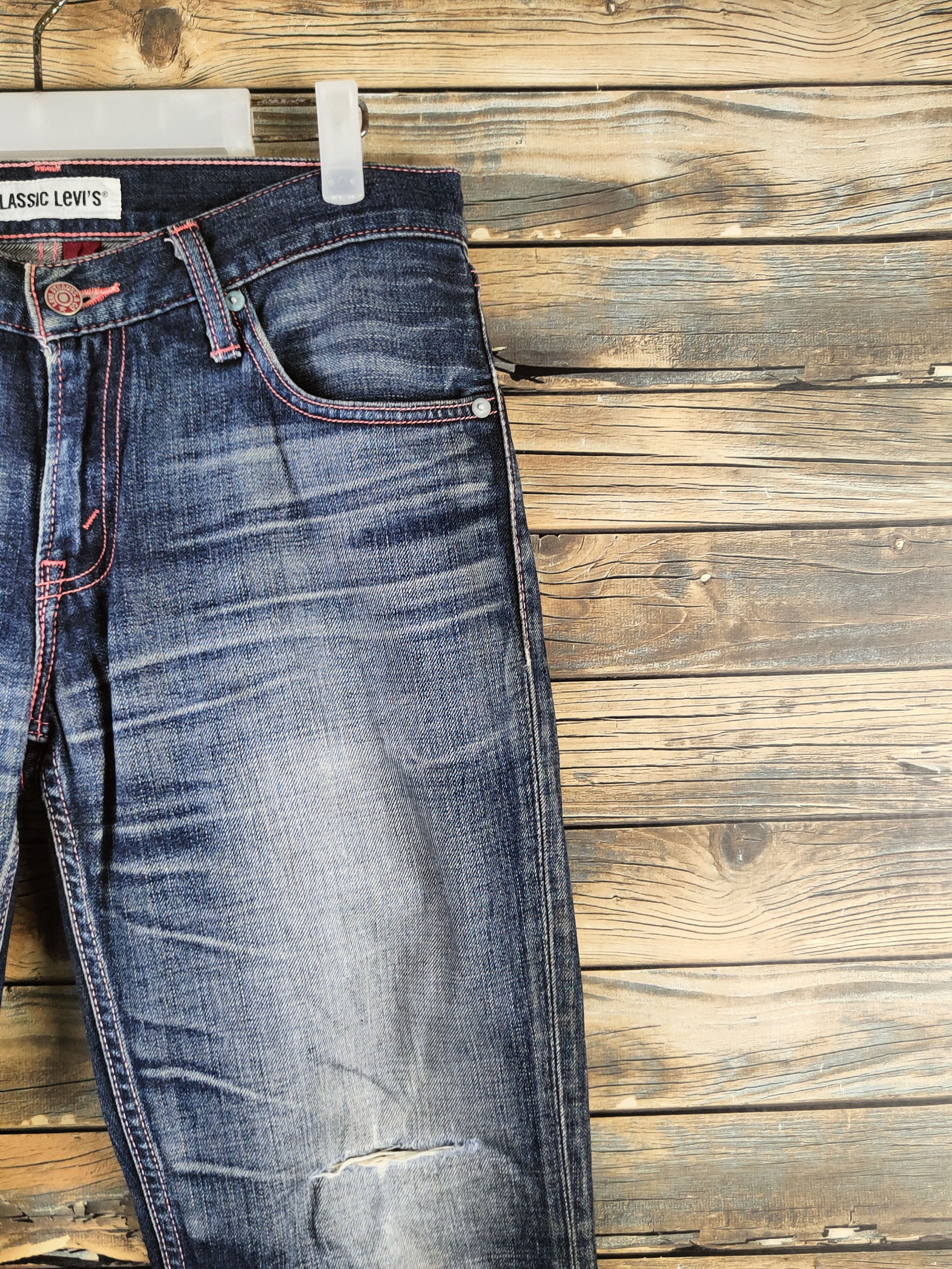 Levi's 502 Levi's Dark Blue Distressed Ripped Jeans #S2812 Size US 31 - 5 Thumbnail