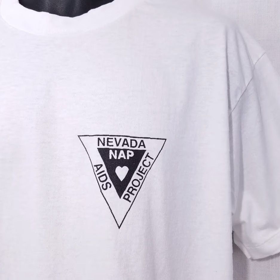 Hanes VINTAGE Nevada AIDS Project T Shirt Mens Size XL White 80s NAP Made In USA Size US L / EU 52-54 / 3 - 3 Thumbnail