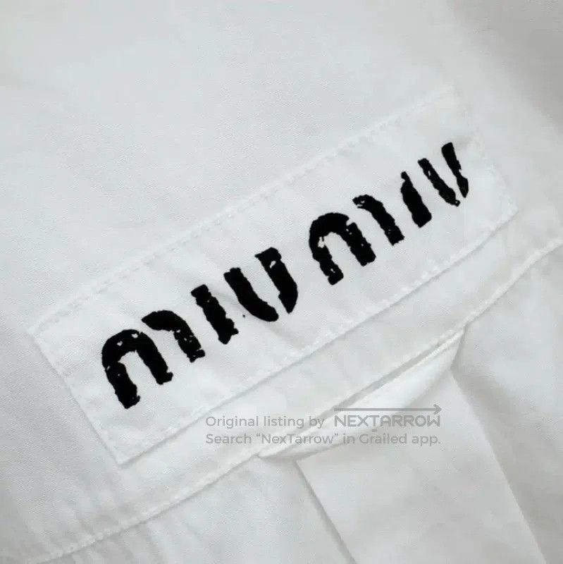 Miu Miu Miu Miu White Cotton Long Sleeve Shirt . Size M / US 6-8 / IT 42-44 - 5 Thumbnail