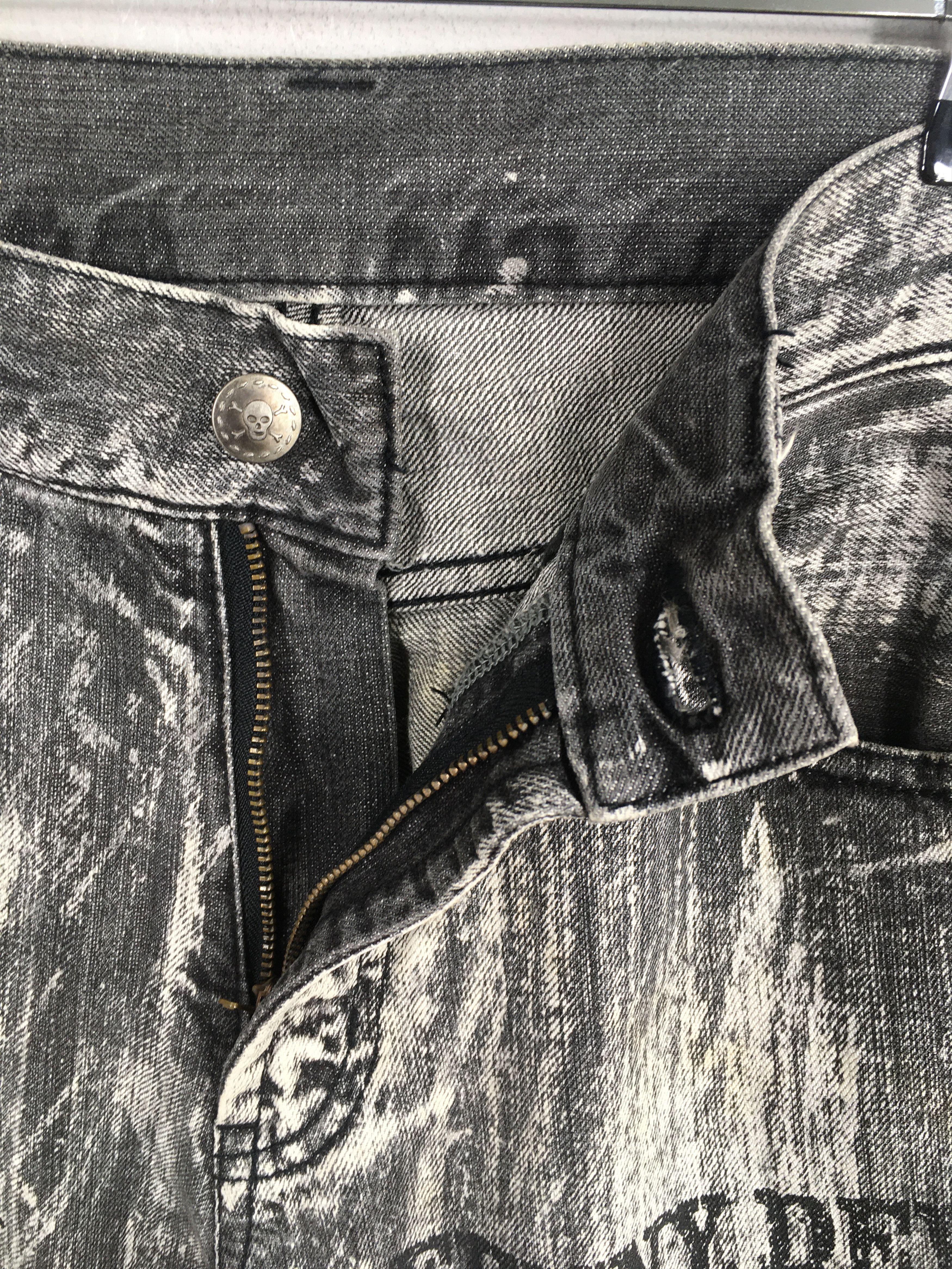 Tornado Mart Vintage Devil Skull Bleach Flared Pants Painter Punk S944 Size US 28 / EU 44 - 6 Thumbnail