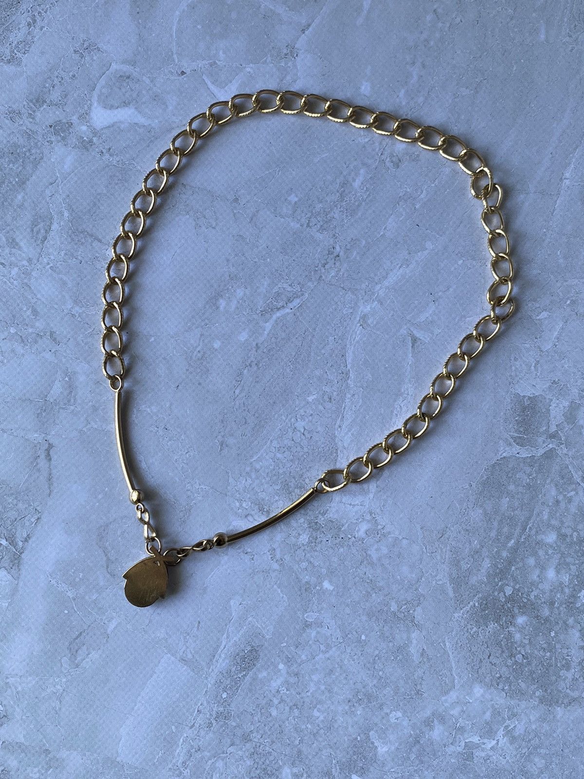 Japanese Brand × Jewelry Vintage Gold Tone Teardrop Crystal Pendant Necklace Size ONE SIZE - 7 Thumbnail