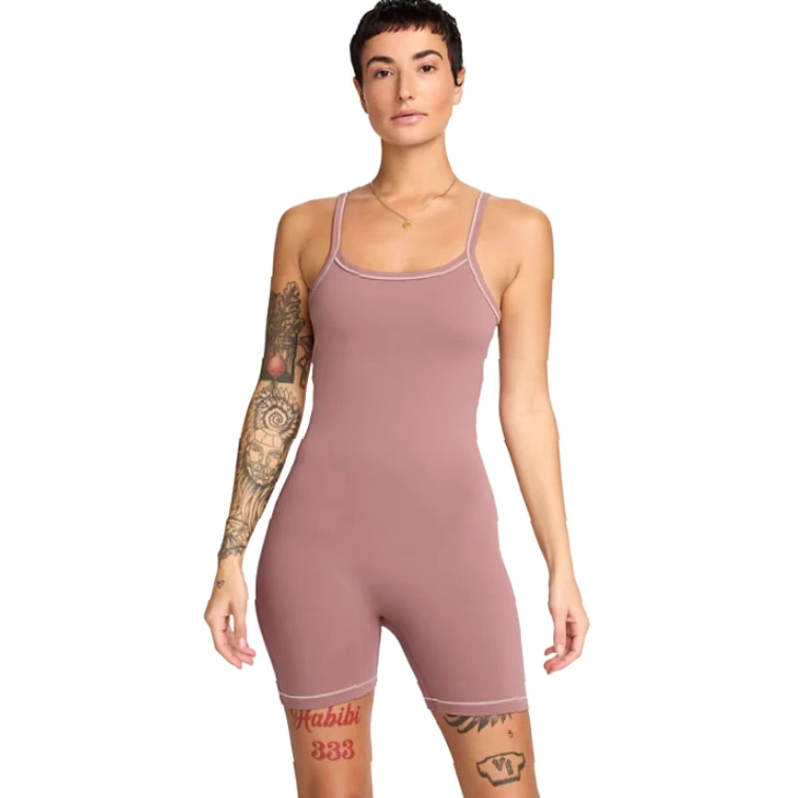 Nike Nike One Dri-FIT Bodysuit One Piece Women's Size L Smoky Mauve FQ2161-203 Size S / US 4 / IT 40 - 2 Thumbnail